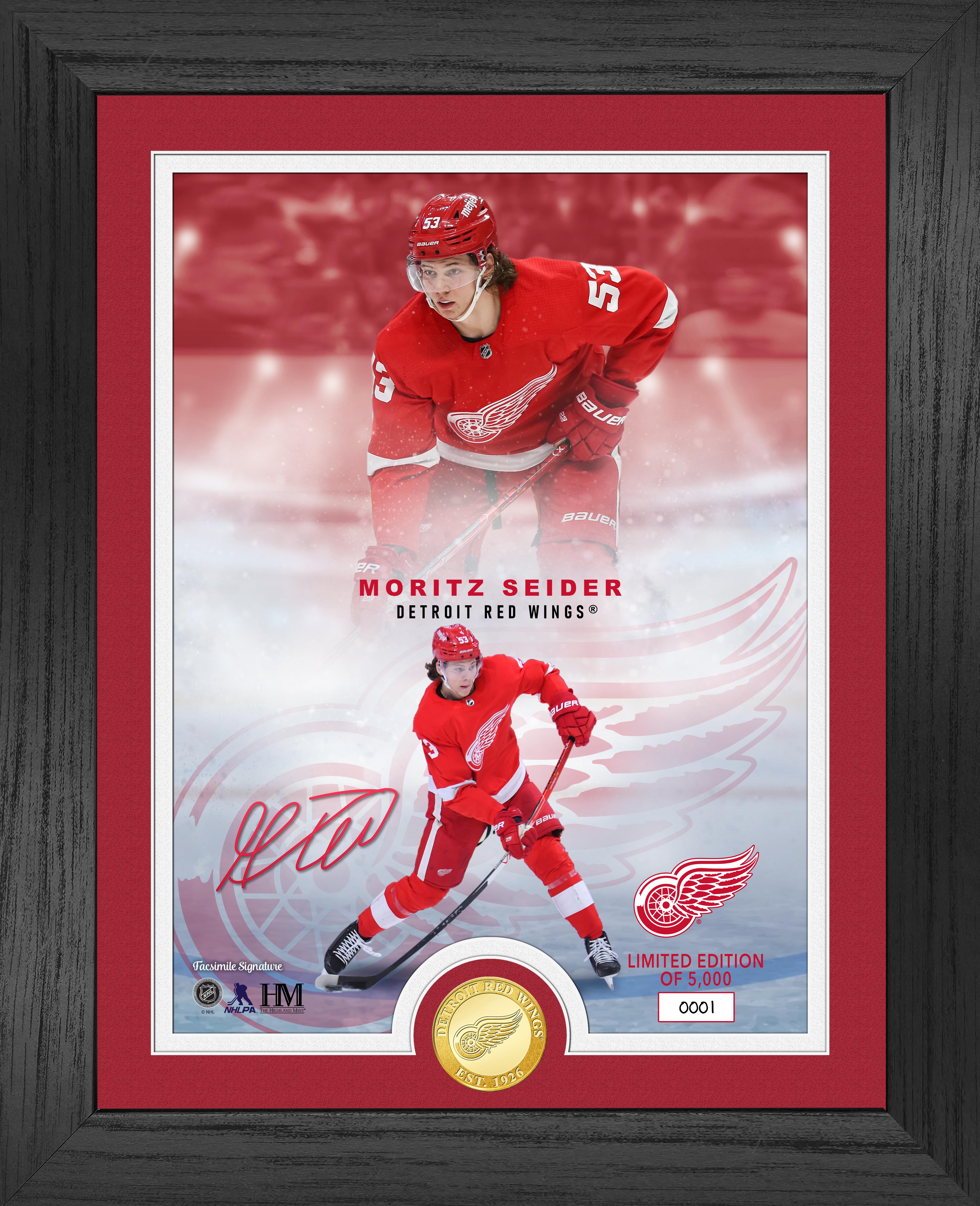 Detroit Red Wings Moritz Seider Legends Bronze Coin Photo Mint - Sports Collectibles, Sports Memorabilia, Sports Fan Shop, Sports Gifts