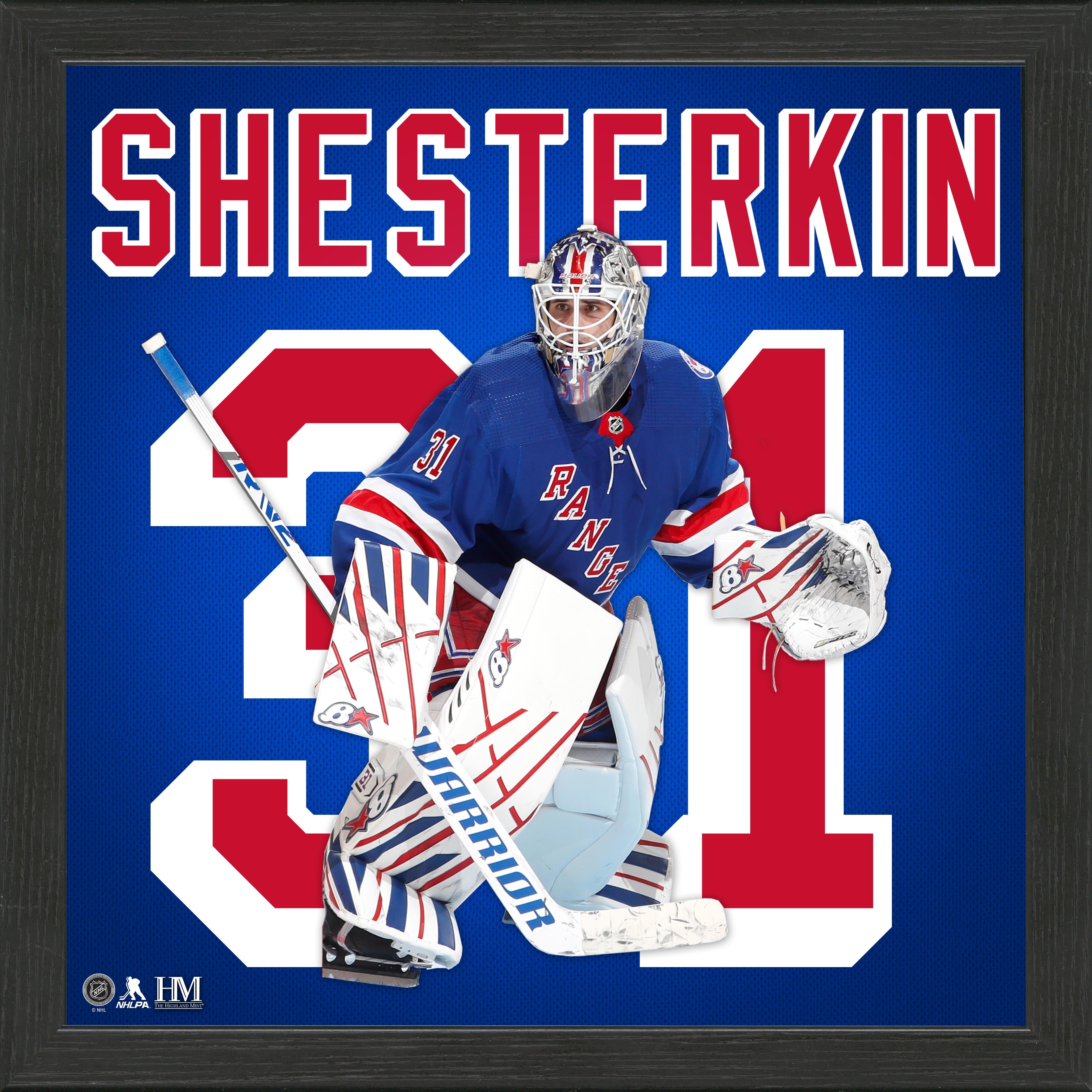 Igor Shesterkin New York Rangers IMPACT Jersey Frame - Sports Collectibles, Sports Memorabilia, Sports Fan Shop, Sports Gifts