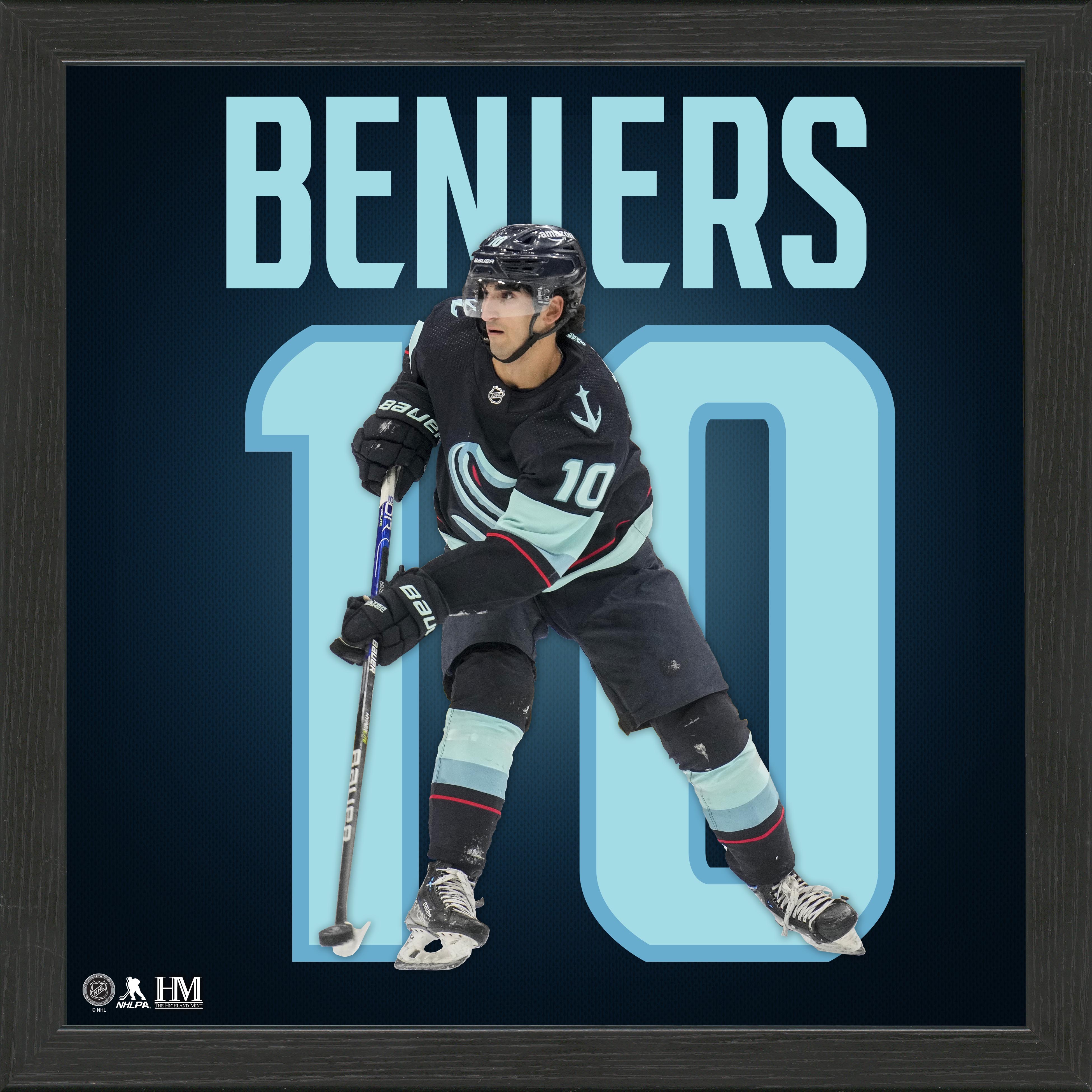 Matty Beniers Seattle Kraken IMPACT Jersey Frame - Sports Collectibles, Sports Memorabilia, Sports Fan Shop, Sports Gifts
