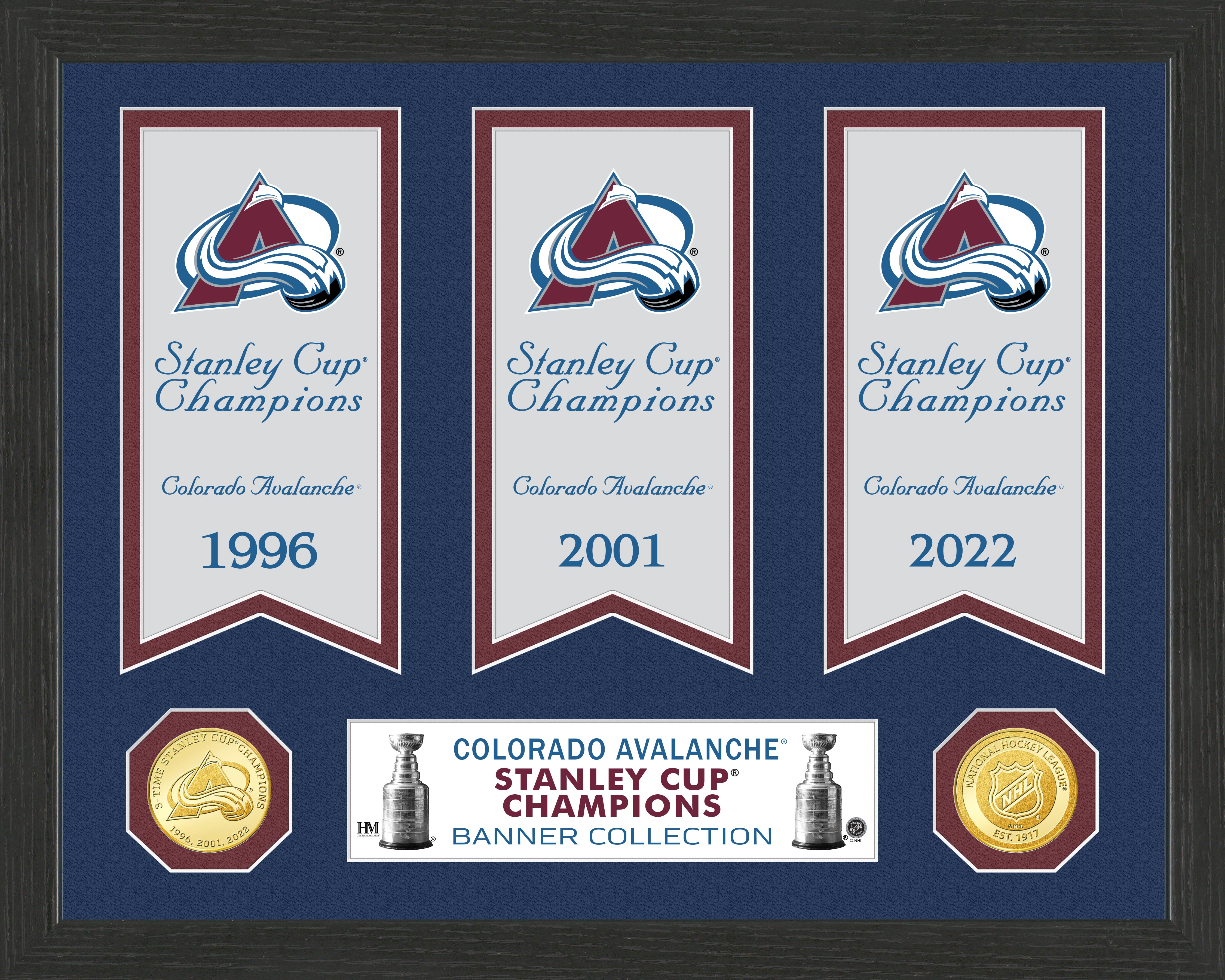 Colorado Avalanche Stanley Cup Banner Collection Bronze Photo Mint - Sports Collectibles, Sports Memorabilia, Sports Fan Shop, Sports Gifts