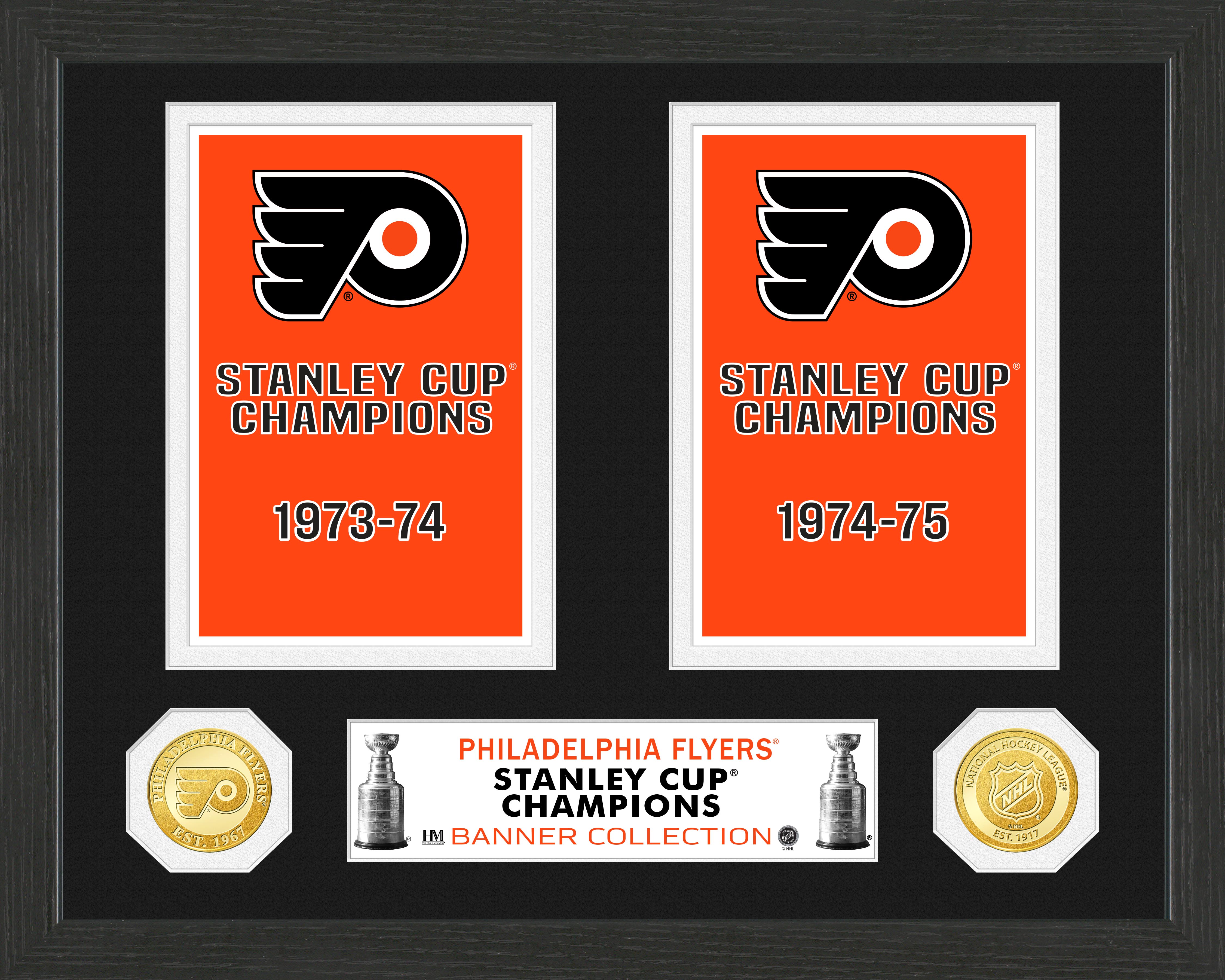 Philadelphia Flyers Stanley Cup Banner Collection Bronze Photo Mint - Sports Collectibles, Sports Memorabilia, Sports Fan Shop, Sports Gifts