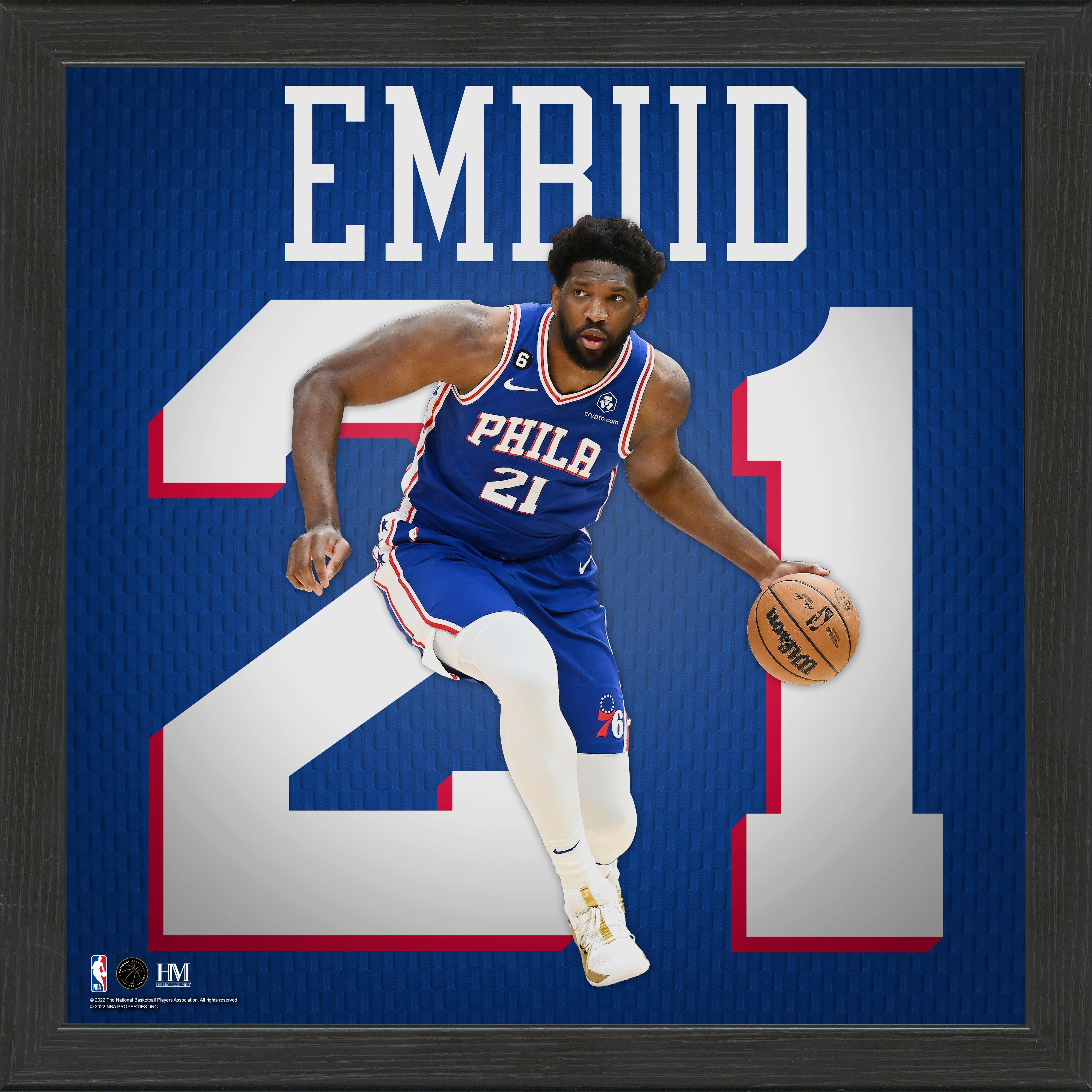 Joel Embiid Impact Jersey Frame - Sports Collectibles, Sports Memorabilia, Sports Fan Shop, Sports Gifts