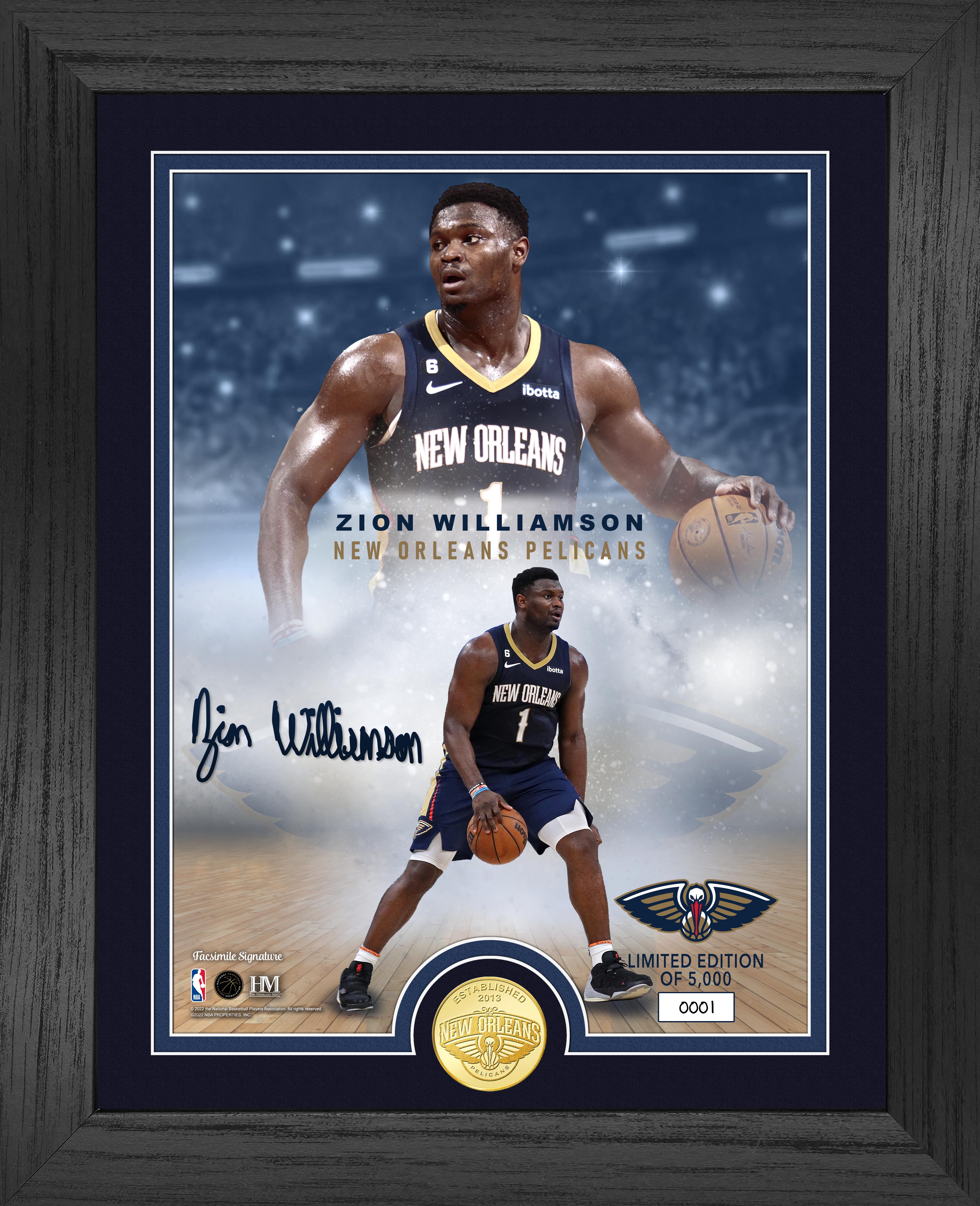 Zion Williamson Legends Bronze Coin Photo Mint - Sports Collectibles, Sports Memorabilia, Sports Fan Shop, Sports Gifts