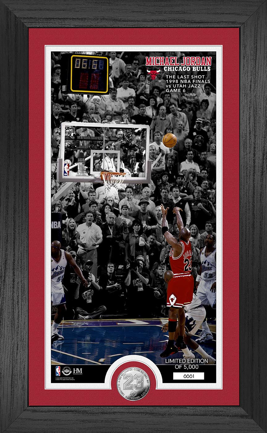 Michael Jordan Chicago Bulls The Last Shot 98 Finals Silver Coin Photo Mint - Sports Collectibles, Sports Memorabilia, Sports Fan Shop, Sports Gifts