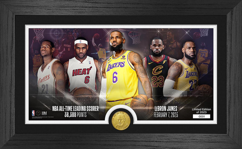 LEBRON JAMES NBA ALL-TIME LEADING SCORER THROUGH THE YEARS BRONZE COIN PHOTO MINT - 757 Sports Collectibles