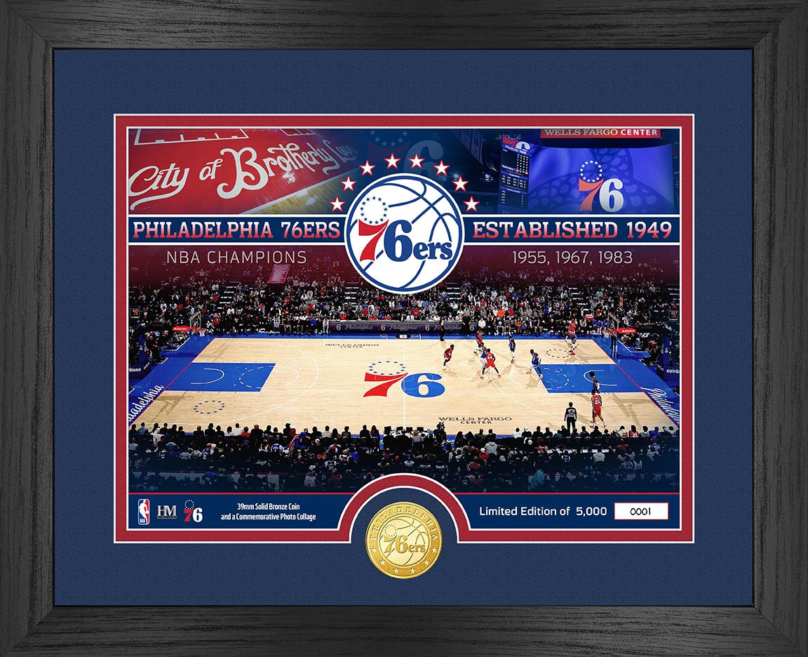 Philadelphia 76ers Bronze Coin Court Photo Mint - Sports Collectibles, Sports Memorabilia, Sports Fan Shop, Sports Gifts