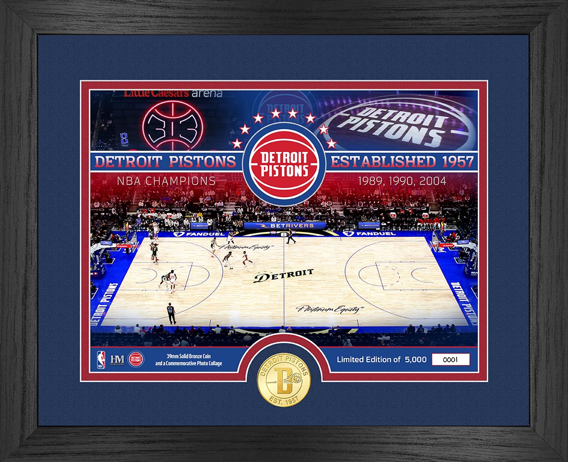 Detroit Pistons Bronze Coin Court Photo Mint - Sports Collectibles, Sports Memorabilia, Sports Fan Shop, Sports Gifts