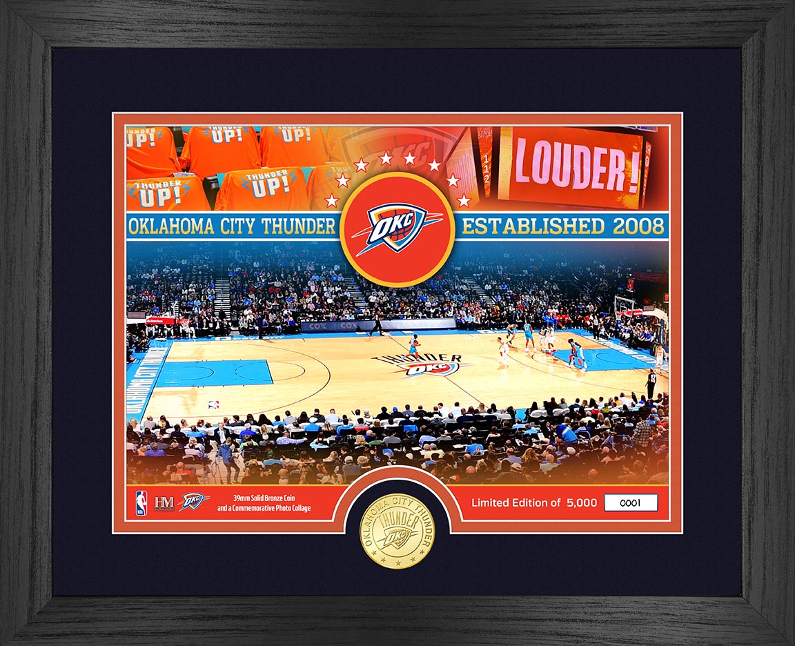 Oklahoma City Thunder Bronze Coin Court Photo Mint - Sports Collectibles, Sports Memorabilia, Sports Fan Shop, Sports Gifts