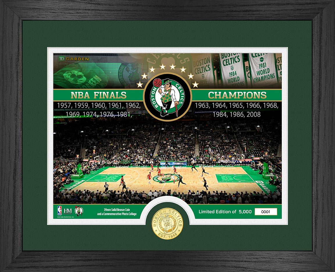 Boston Celtics 17-Time Champs Bronze Coin Court Photo Mint - Sports Collectibles, Sports Memorabilia, Sports Fan Shop, Sports Gifts