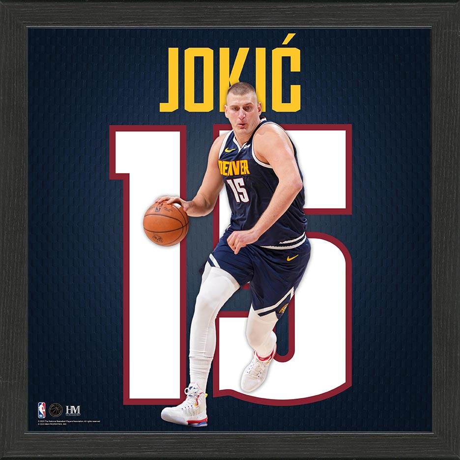 Nikola Jokic Denver Nuggets IMPACT Jersey Frame - Sports Collectibles, Sports Memorabilia, Sports Fan Shop, Sports Gifts