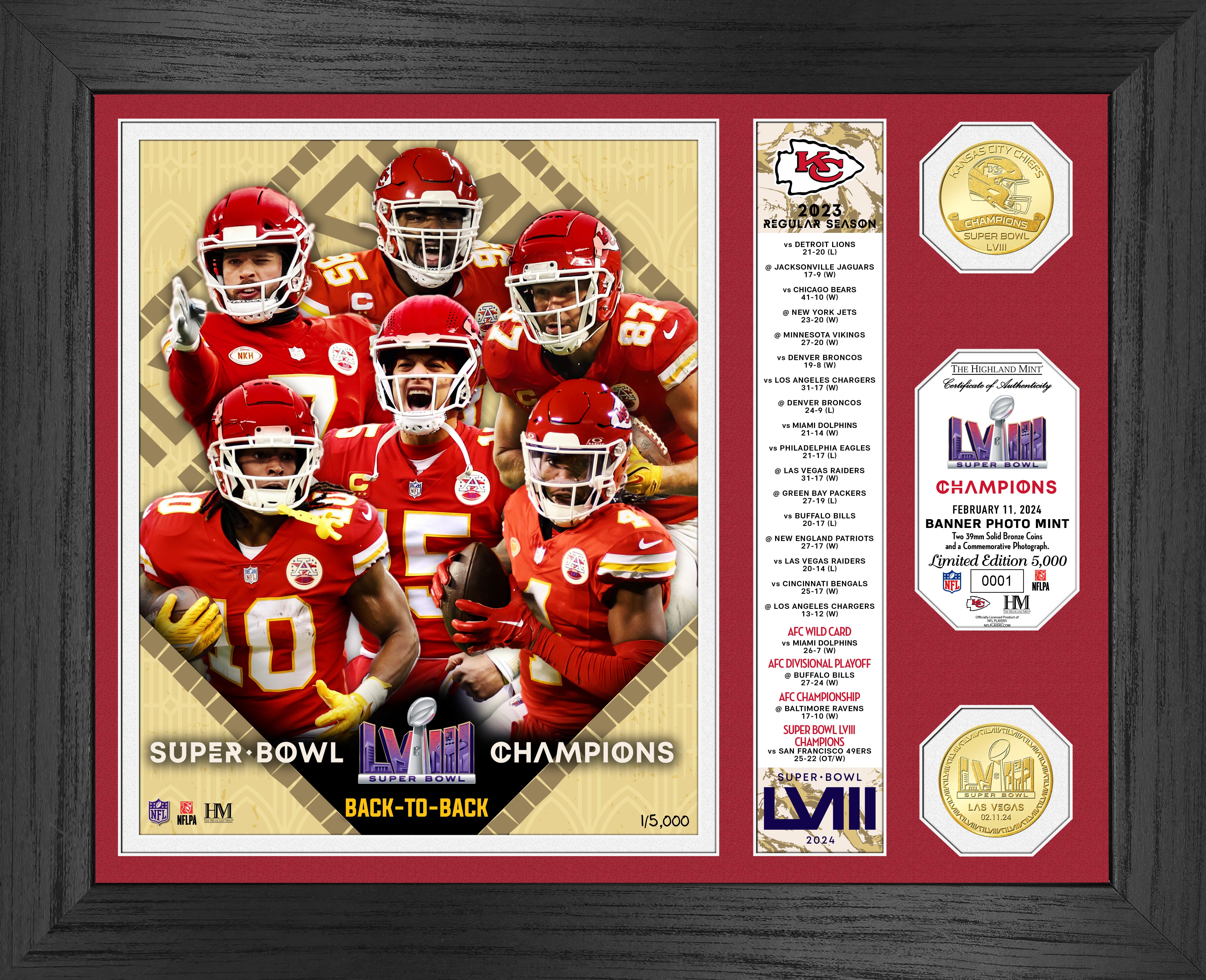 KC Chiefs Super Bowl LVIII Champions Bronze Coin Photo Mint - Sports Collectibles, Sports Memorabilia, Sports Fan Shop, Sports Gifts