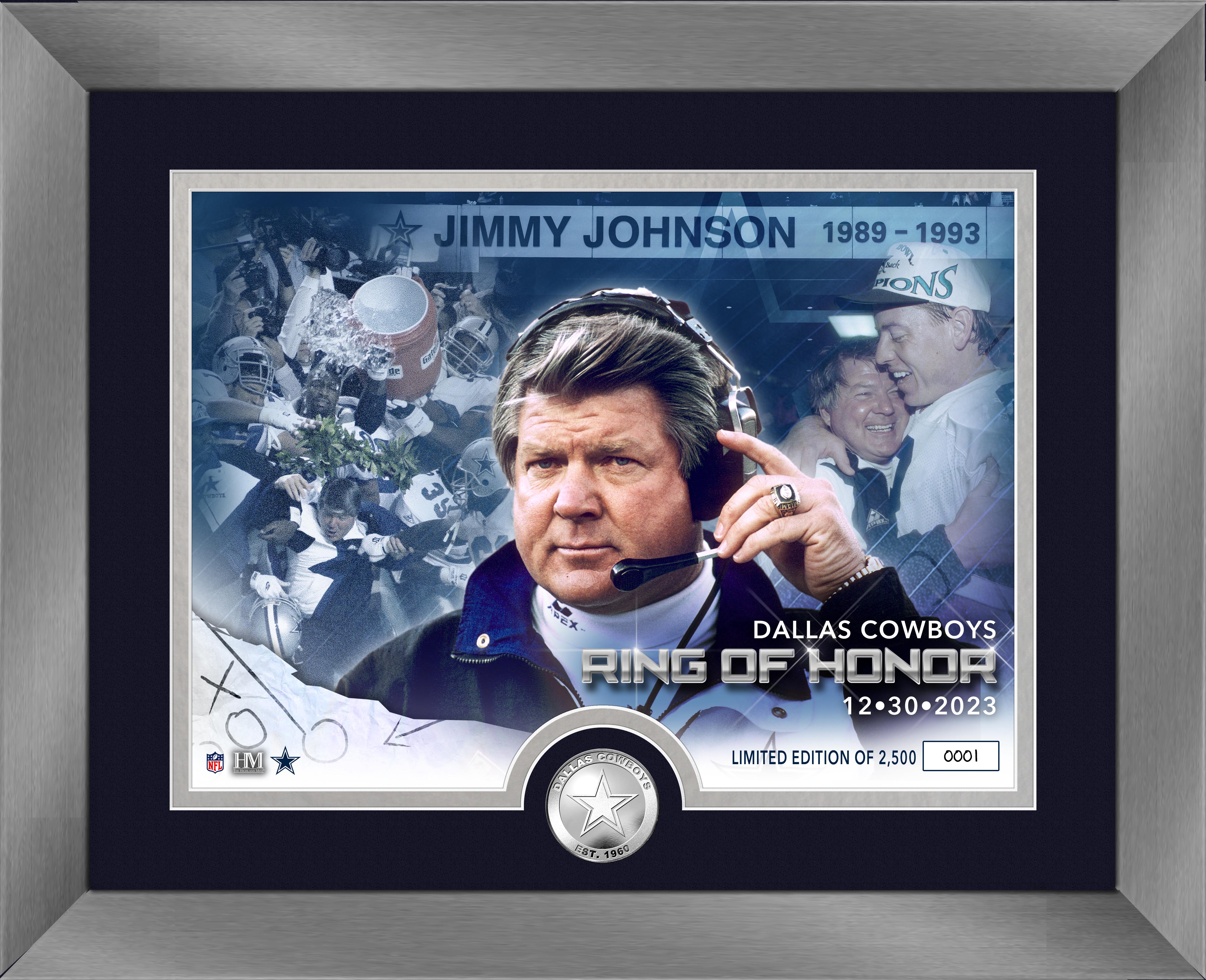 Jimmy Johnson Cowboys Ring of Honor Silver Coin Photo Mint - Sports Collectibles, Sports Memorabilia, Sports Fan Shop, Sports Gifts