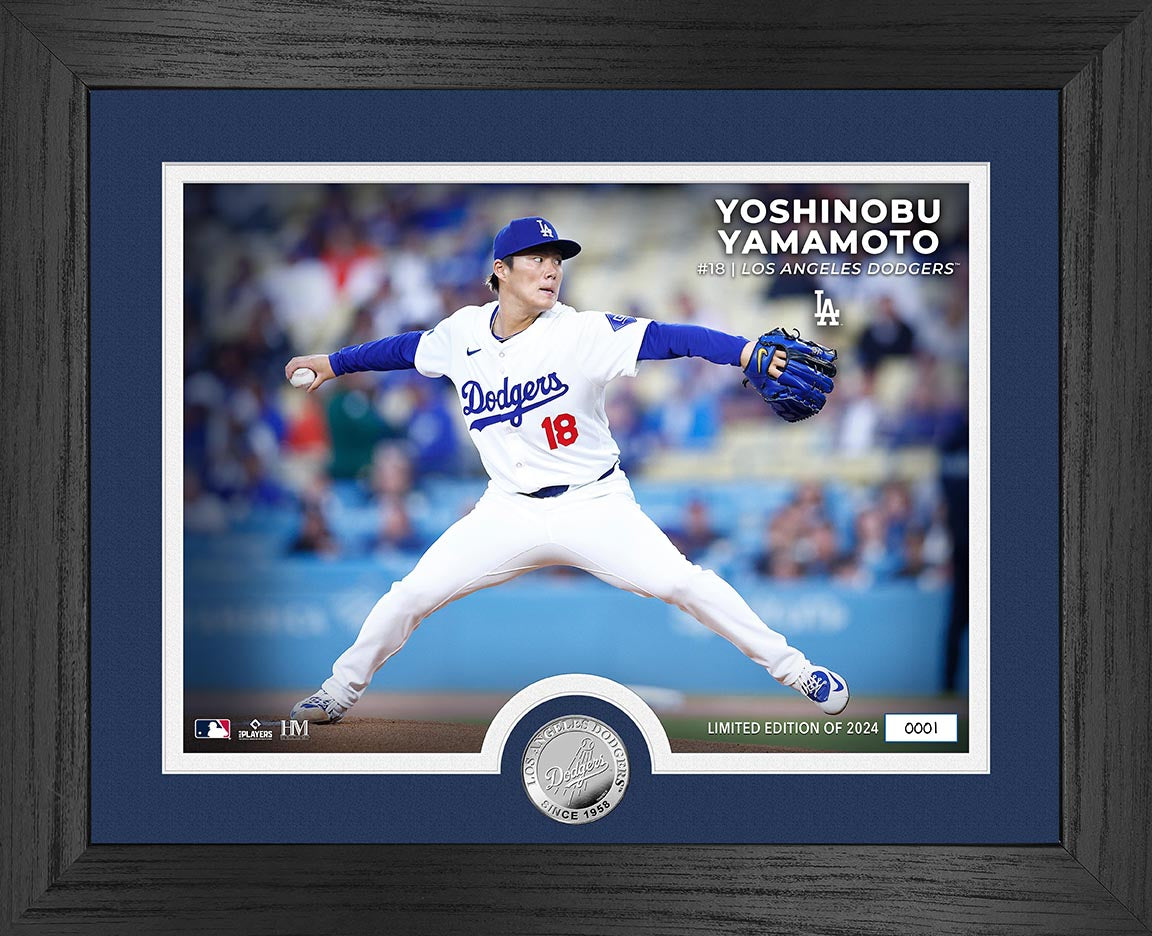 Yoshinobu Yamamoto Los Angeles Dodgers Rookie Silver Coin Photo Mint - Sports Collectibles, Sports Memorabilia, Sports Fan Shop, Sports Gifts