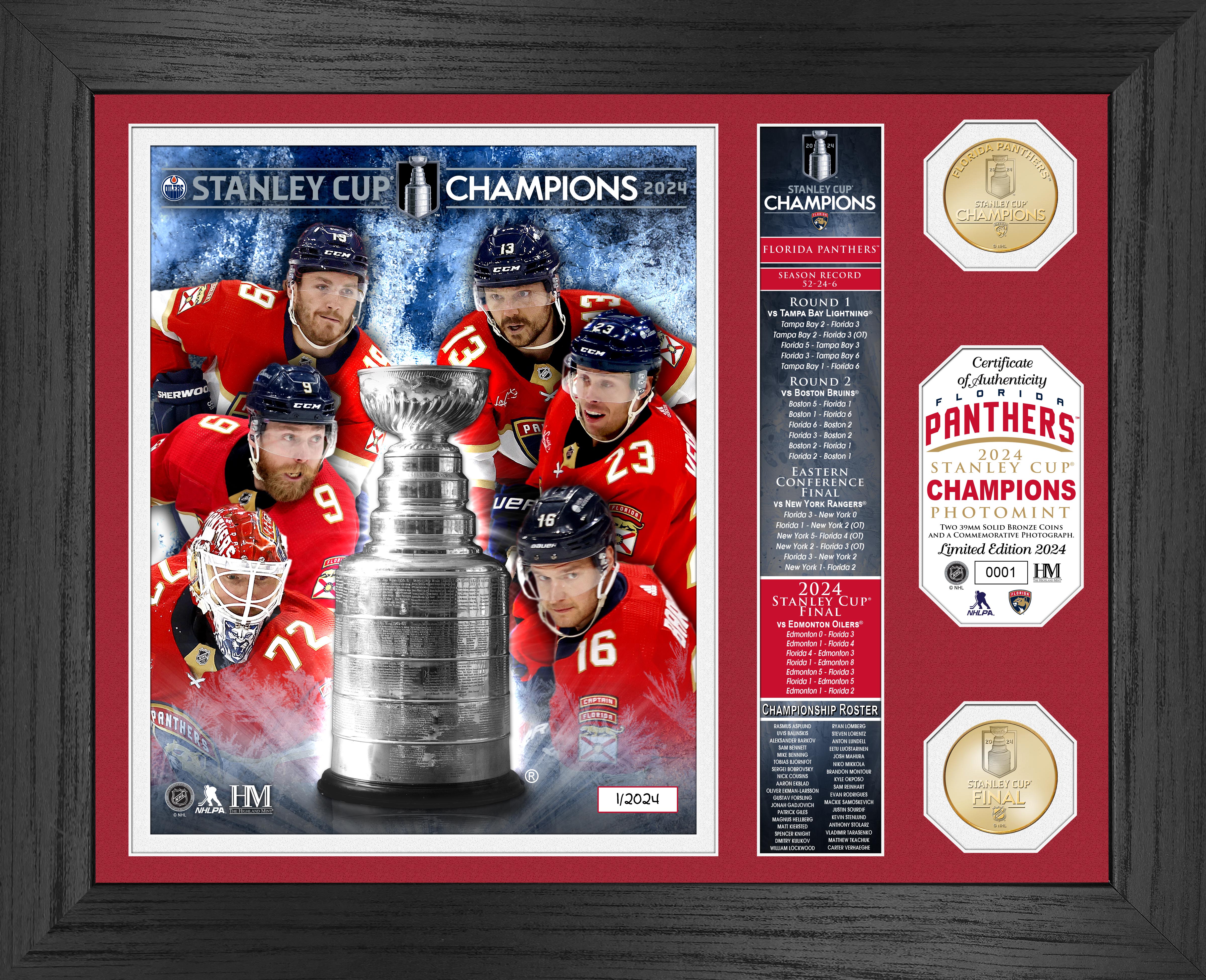 Florida Panthers 2024 Stanley Cup Champions Banner Bronze Coin Photo Mint - Sports Collectibles, Sports Memorabilia, Sports Fan Shop, Sports Gifts