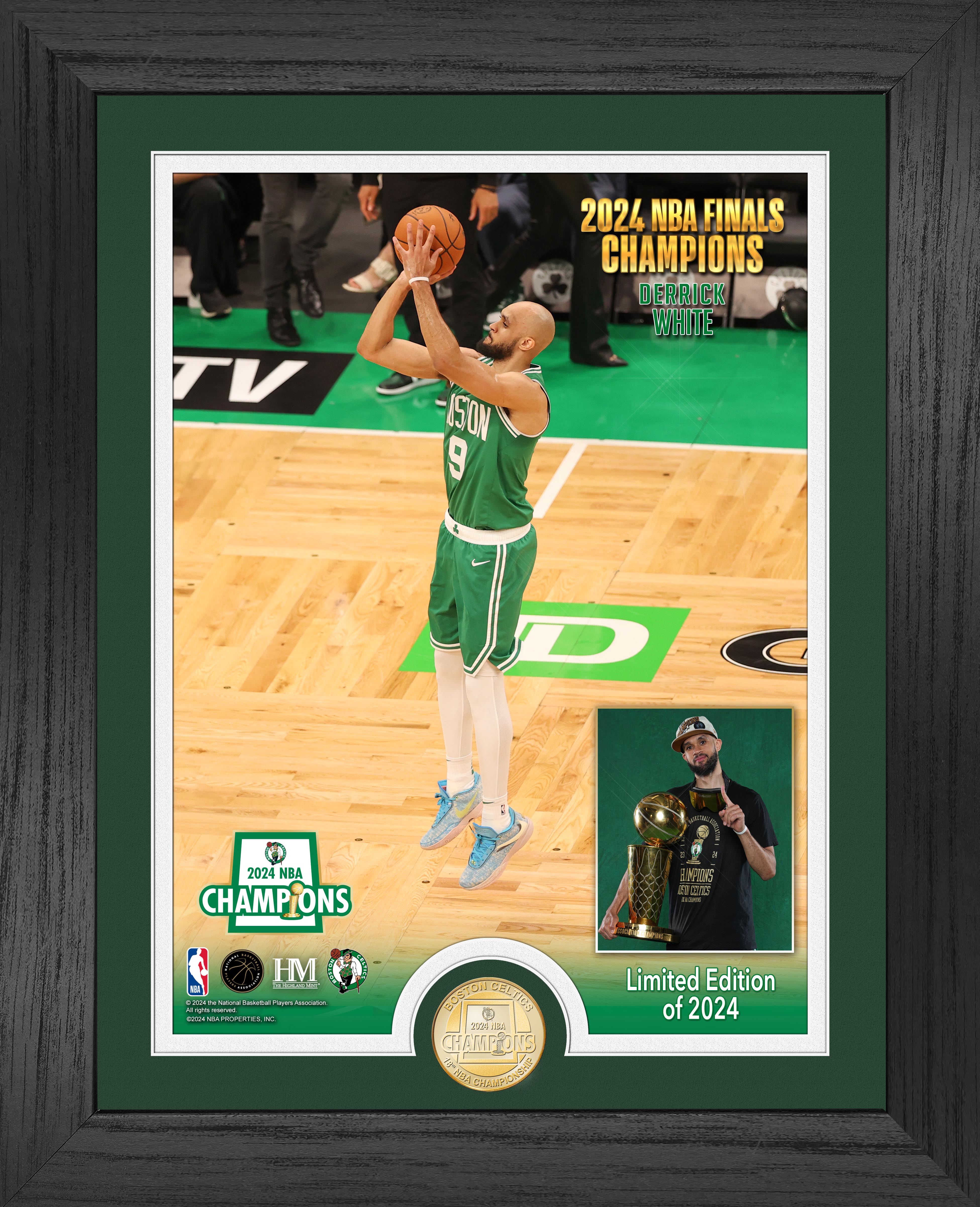 Derrick White 2024 NBA Champions Bronze Coin Photo Mint - Sports Collectibles, Sports Memorabilia, Sports Fan Shop, Sports Gifts