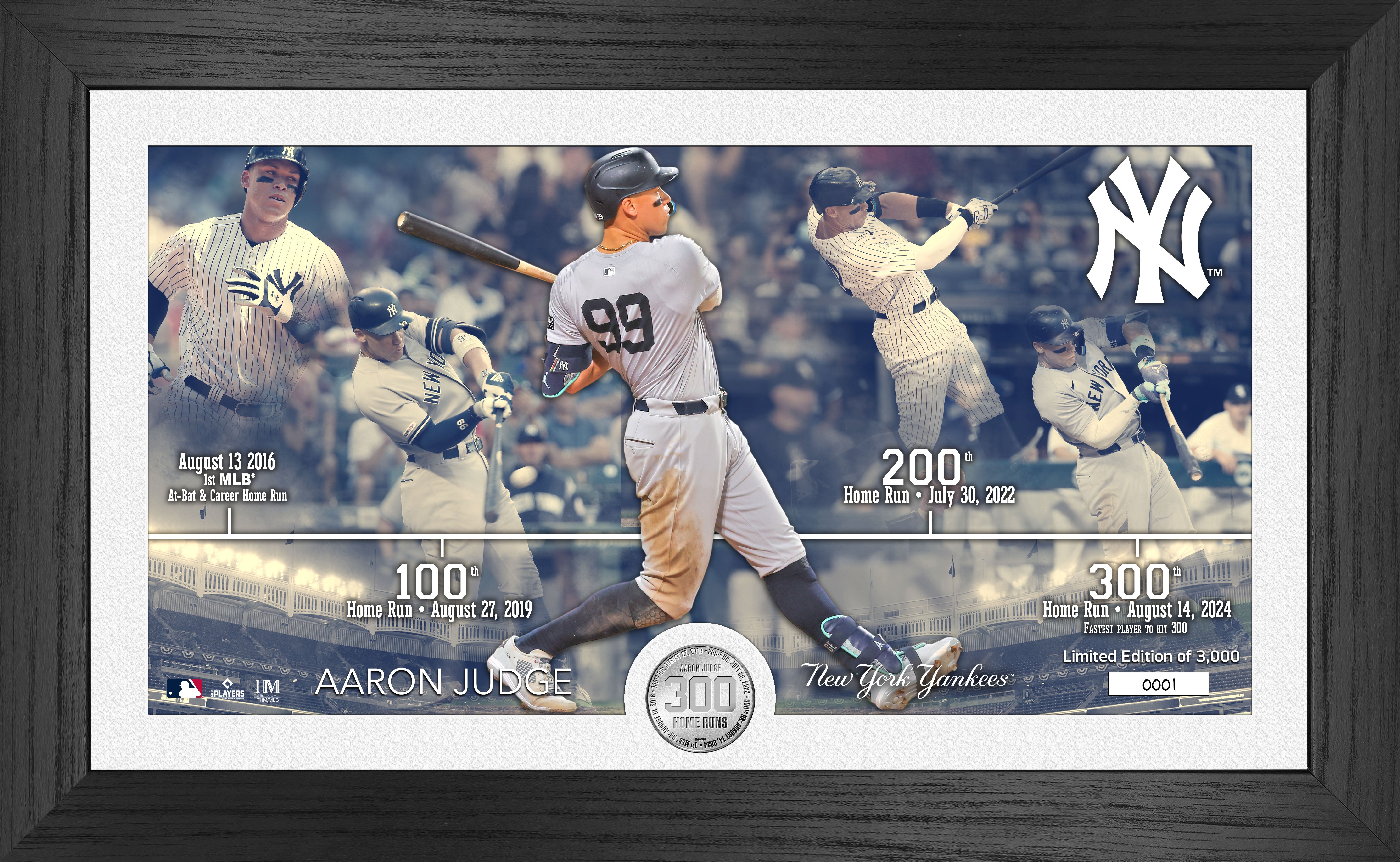 Aaron Judge 300th Career Home Run Timeline Silver Coin Photo Mint - Sports Collectibles, Sports Memorabilia, Sports Fan Shop, Sports Gifts