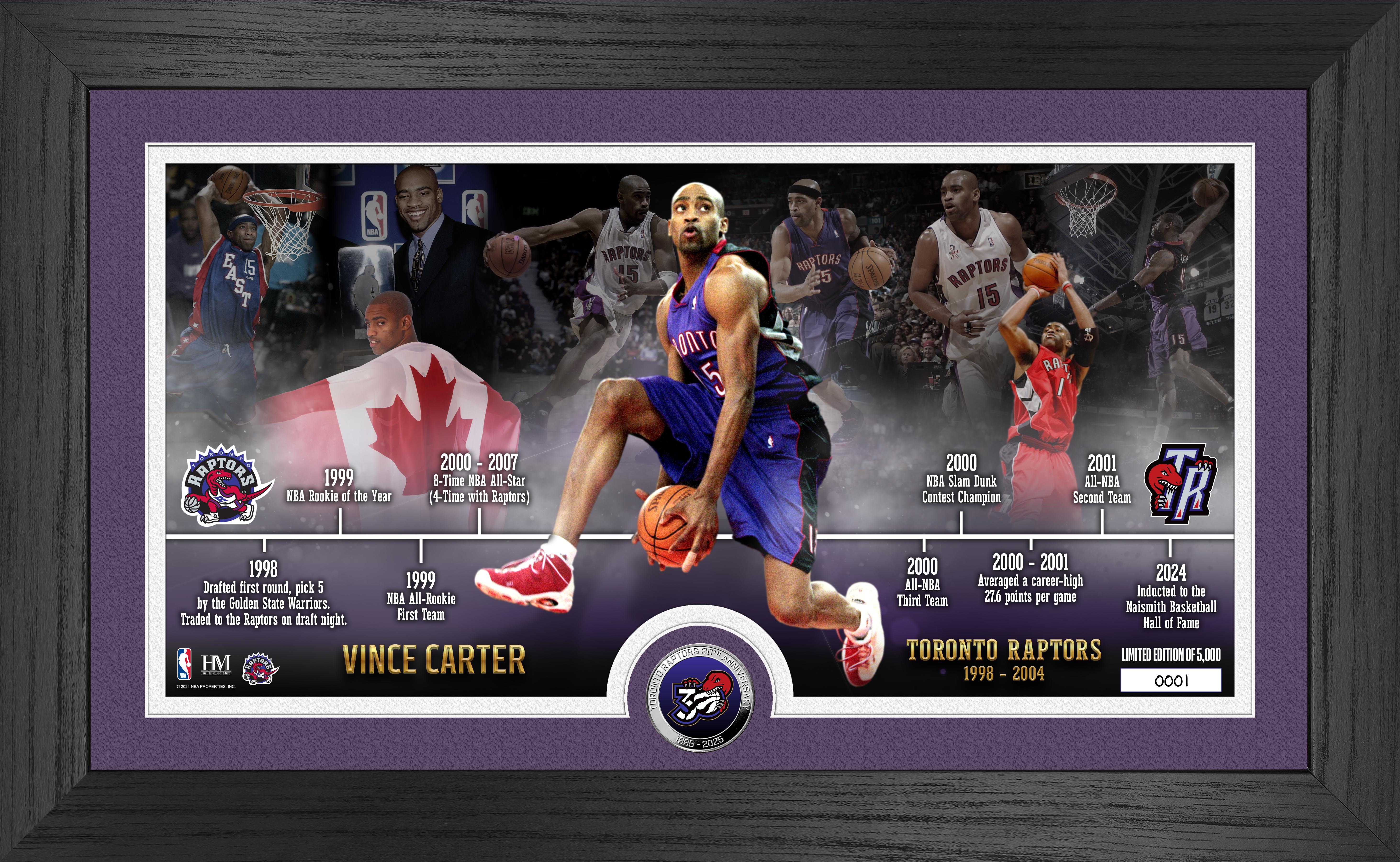 Vince Carter Jersey Retirement Timeline Silver Coin Pano Photo Mint - Sports Collectibles, Sports Memorabilia, Sports Fan Shop, Sports Gifts