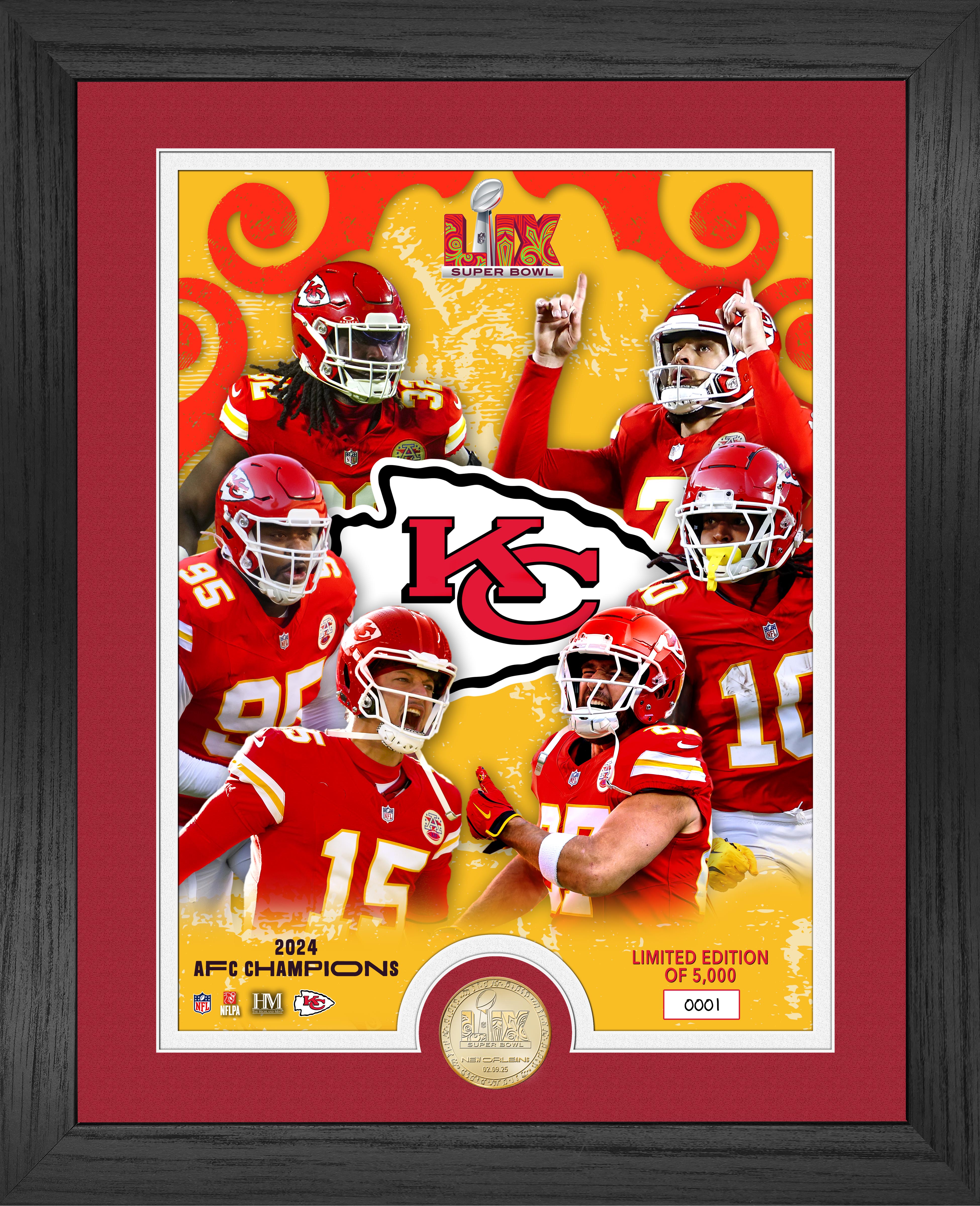Kansas City Chiefs Super Bowl LIX Team Force Photo Mint - Sports Collectibles, Sports Memorabilia, Sports Fan Shop, Sports Gifts