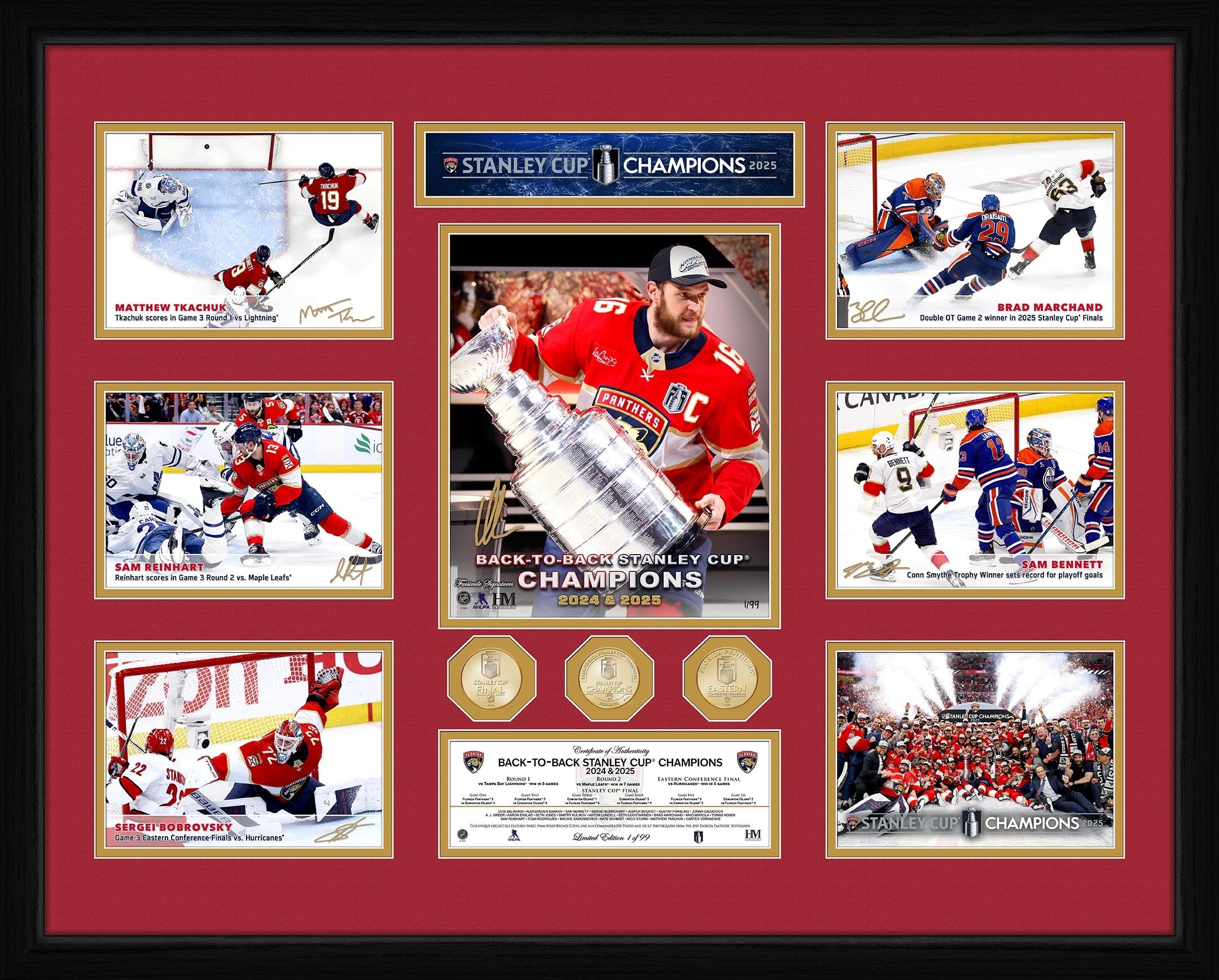 EXCLUSIVE! Florida Panthers BACK TO BACK Stanley Cup Championship 24kt Gold Coin Mega Mint