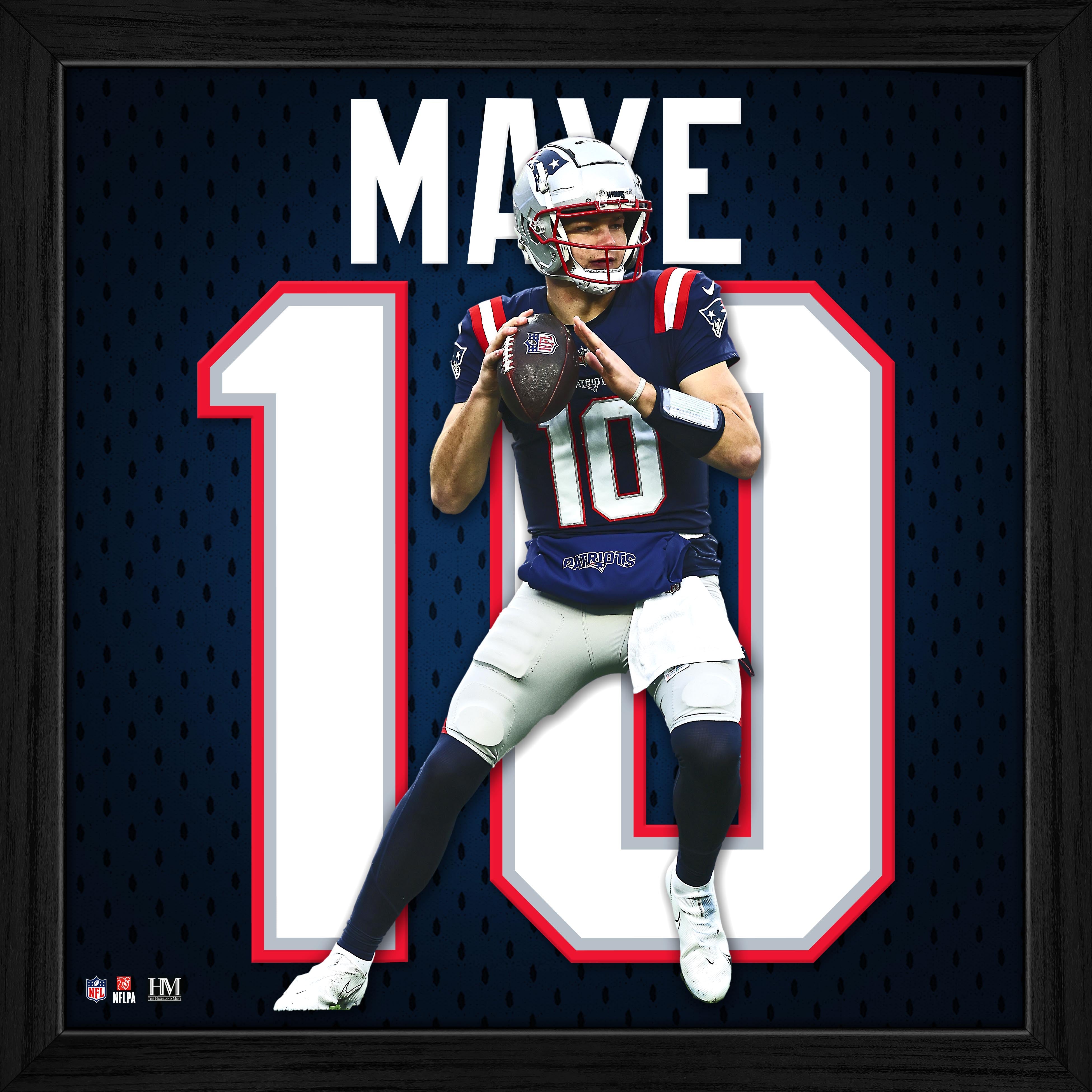 Drake Maye New England Patriots Impact Jersey Frame