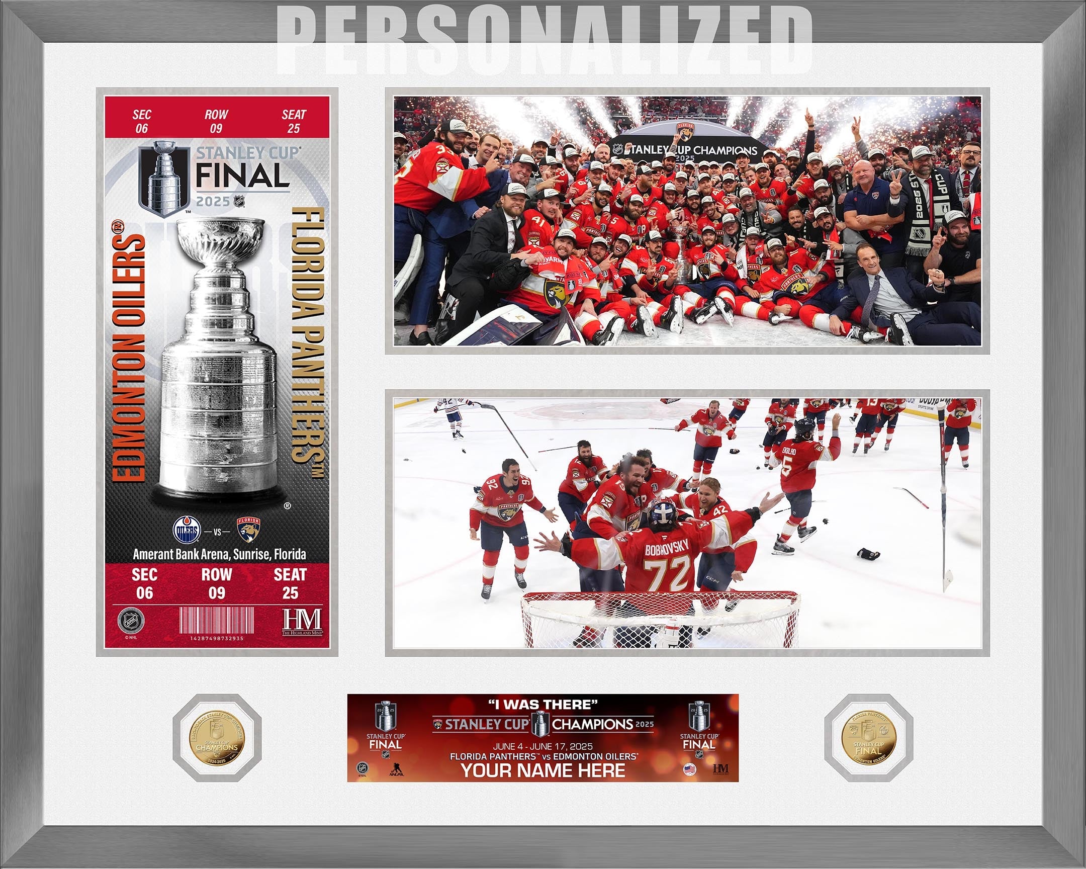Florida Panthers Personalized 24kt Coin Special Edition Photo Mint