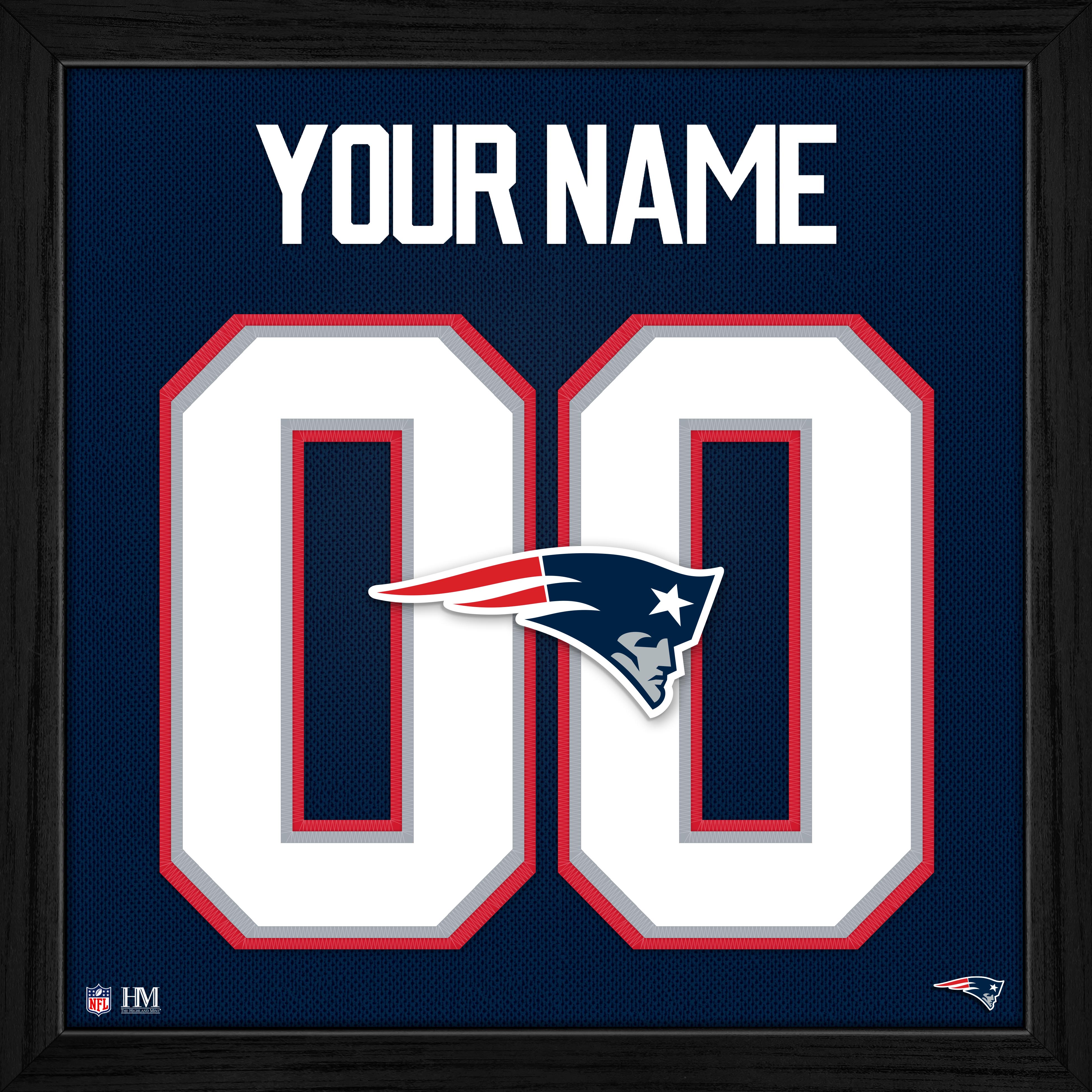 New England Patriots Personalized Impact Jersey Frame