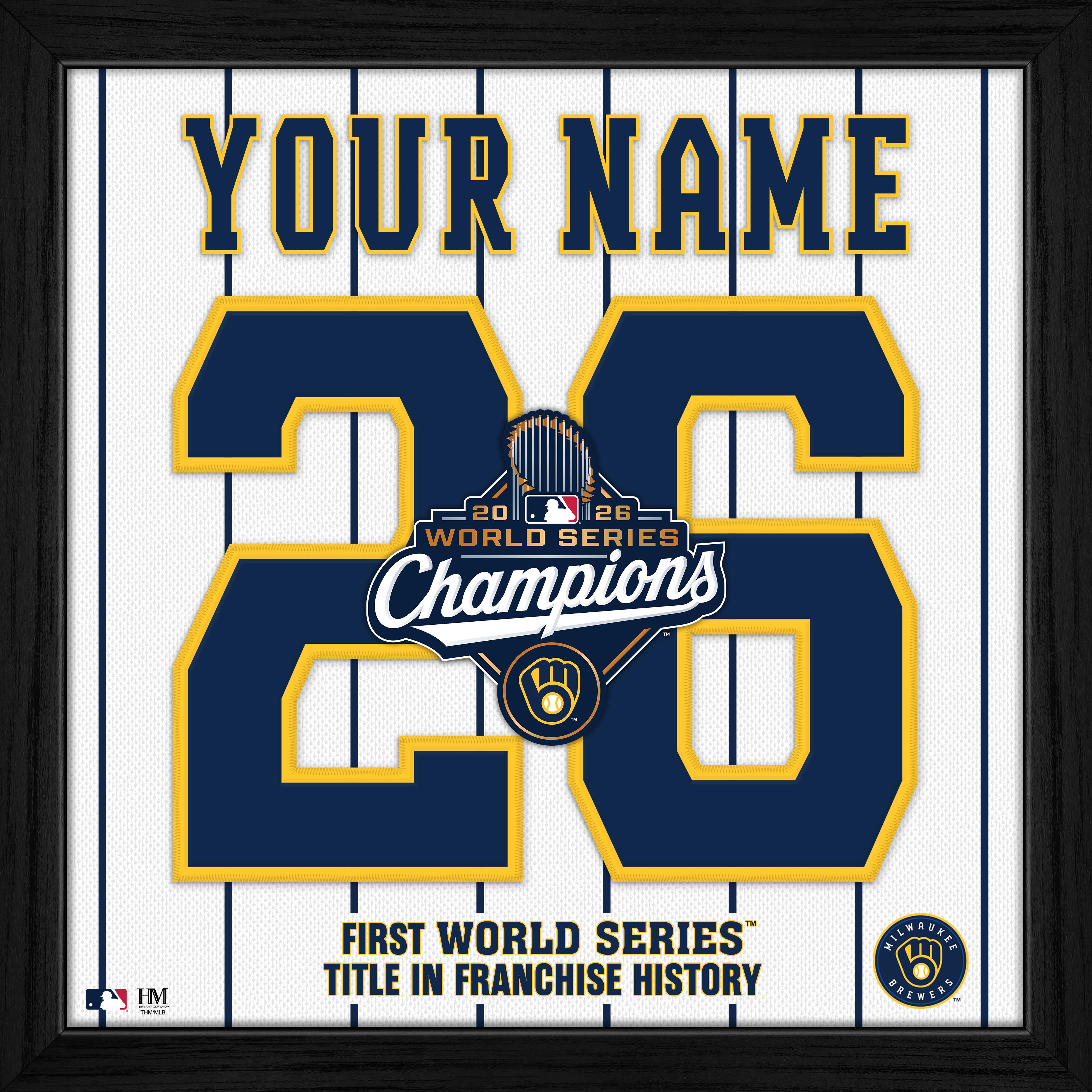 Milwaukee Brewers World Series Champions Personalized Impact Jersey Frame