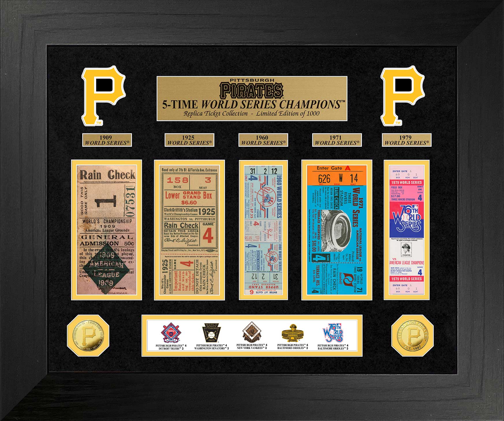 Pittsburgh Pirates World Series Deluxe Gold Coin & Ticket Collection - Sports Collectibles, Sports Memorabilia, Sports Fan Shop, Sports Gifts