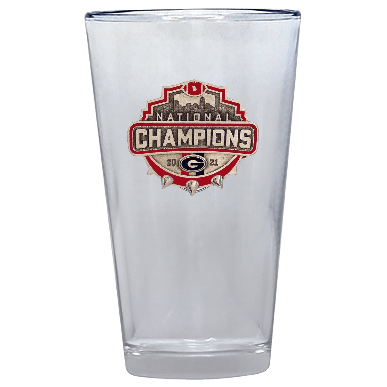 2021 Georgia Official Champion Logo Pint Glass - Sports Gifts, Sports Memorabilia, Sports Collectibles, Fan Shop