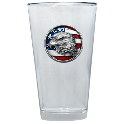 Eagle Head w/ Flag Pint Glass - Sports Collectibles, Sports Memorabilia, Sports Fan Shop, Sports Gifts