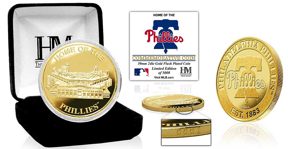 Philadelphia Phillies Stadium Gold Mint Coin - Sports Collectibles, Sports Memorabilia, Sports Fan Shop, Sports Gifts