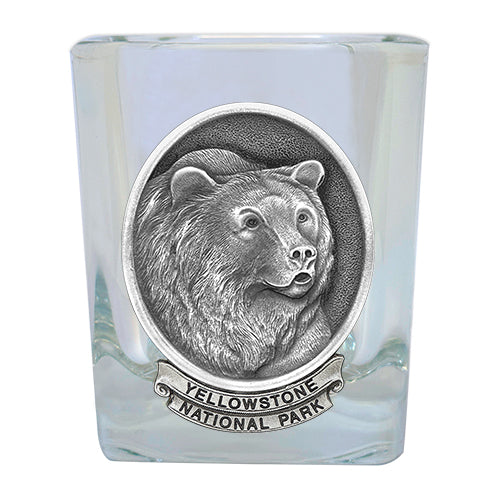 Grizzly Bear Yellowtsone National Park Prism Rock Glass - Sports Collectibles, Sports Memorabilia, Sports Fan Shop, Sports Gifts