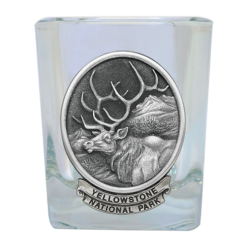 Elk Yellowstone National Park Prism Rock Glass - Sports Collectibles, Sports Memorabilia, Sports Fan Shop, Sports Gifts