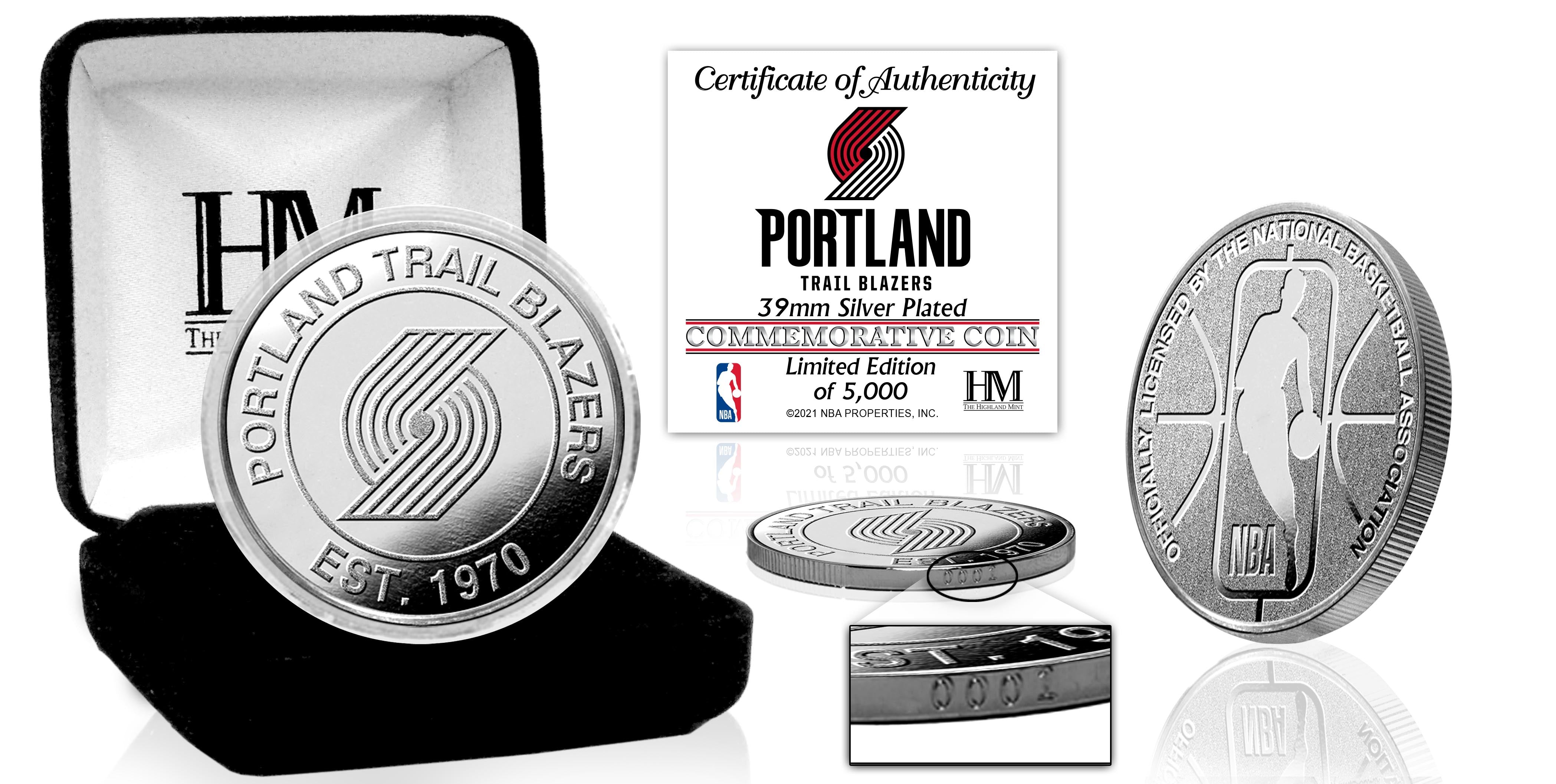 Portland Trail Blazers Silver Mint Coin - Sports Collectibles, Sports Memorabilia, Sports Fan Shop, Sports Gifts
