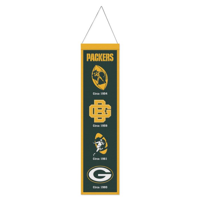 Green Bay Packers 8" x 32" Wool Banner - Sports Collectibles, Sports Memorabilia, Sports Fan Shop, Sports Gifts