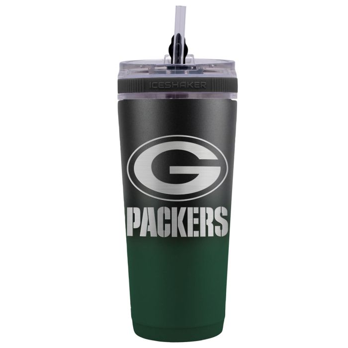 Green Bay Packers 26 oz Stainless Steel Ice Shaker Bottle - Sports Collectibles, Sports Memorabilia, Sports Fan Shop, Sports Gifts