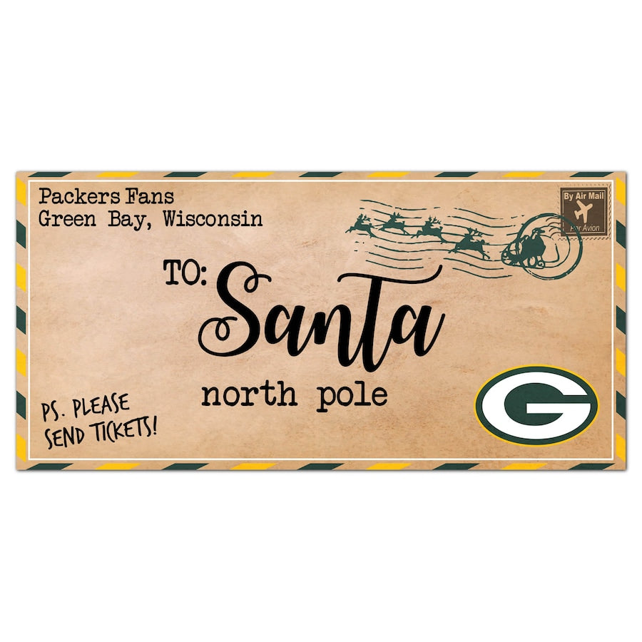 Green Bay Packers 6'' x 12'' Letter to Santa Sign - Sports Collectibles, Sports Memorabilia, Sports Fan Shop, Sports Gifts