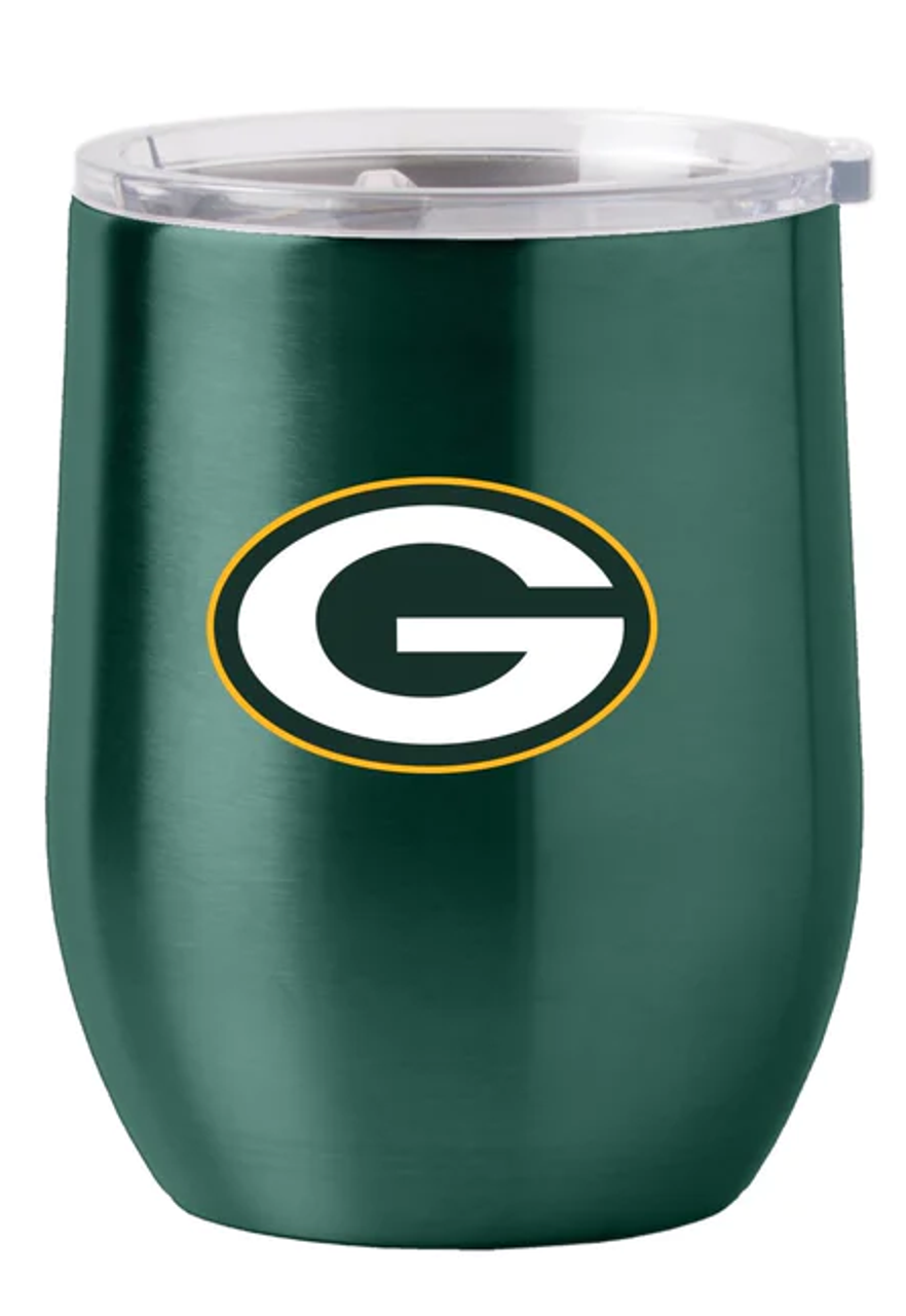 Green Bay Packers Travel Tumbler 16oz Stainless Steel Curved - Sports Collectibles, Sports Memorabilia, Sports Fan Shop, Sports Gifts