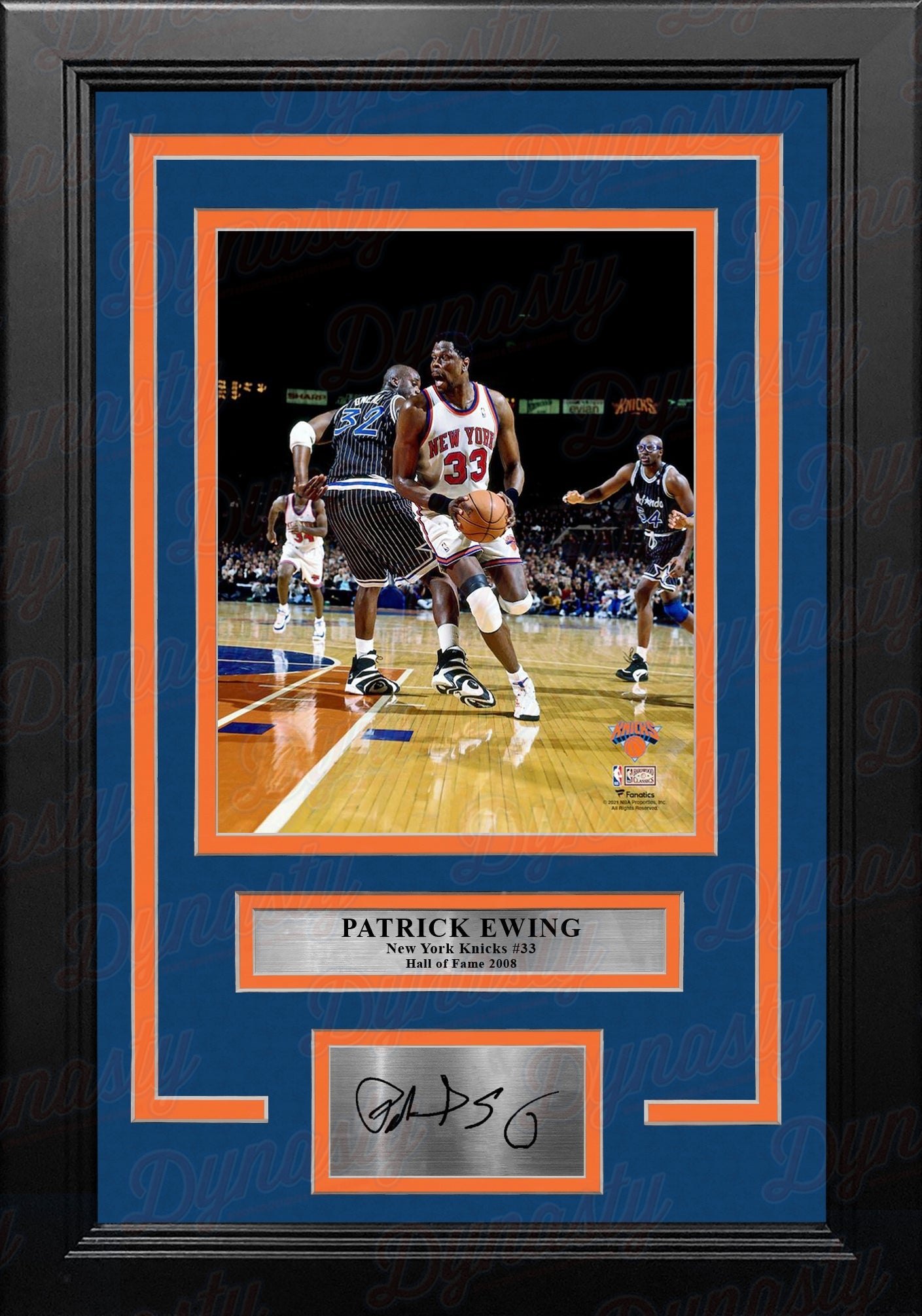 Patrick Ewing v. Shaquille O'Neal NY Knicks 8x10 Framed Basketball Photo with Engraved Autograph - Sports Collectibles, Sports Memorabilia, Sports Fan Shop, Sports Gifts