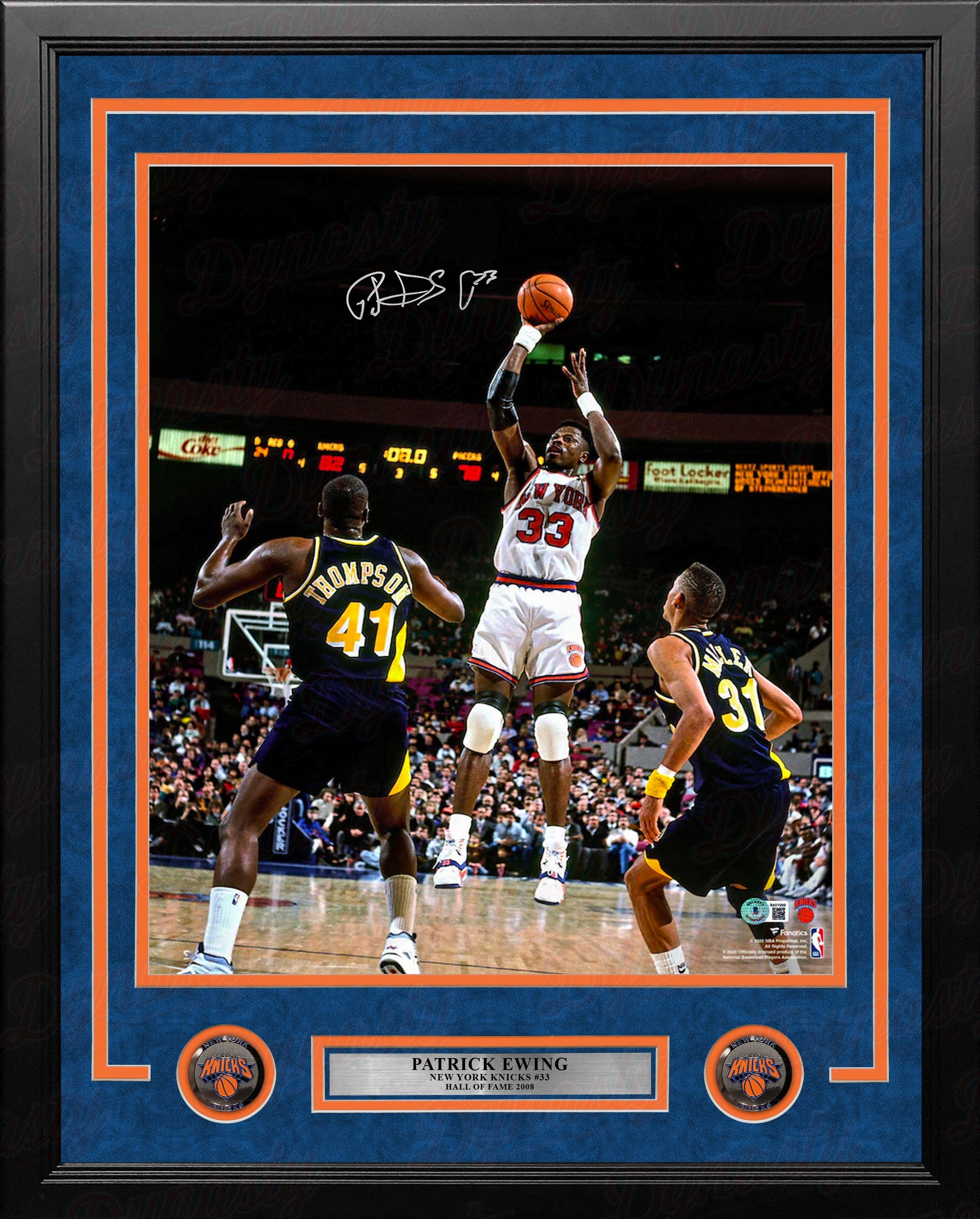 Patrick Ewing Shooting Action New York Knicks Autographed 16" x 20" Framed Basketball Photo - Sports Collectibles, Sports Memorabilia, Sports Fan Shop, Sports Gifts