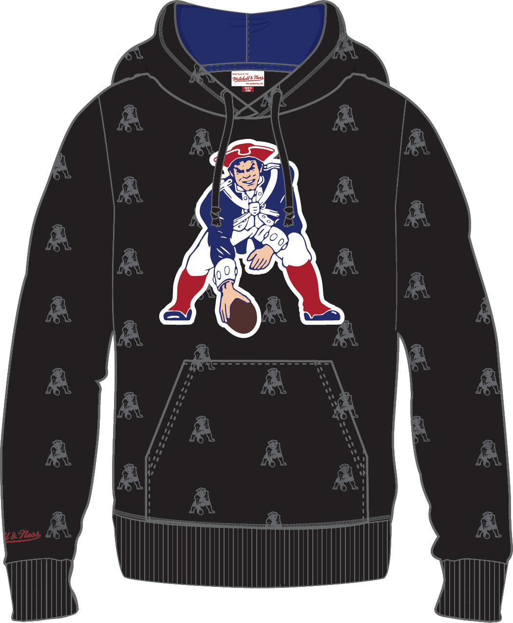 New England Patriots Mitchell & Ness All Over Print Fleece Hoodie - Sports Collectibles, Sports Memorabilia, Sports Fan Shop, Sports Gifts