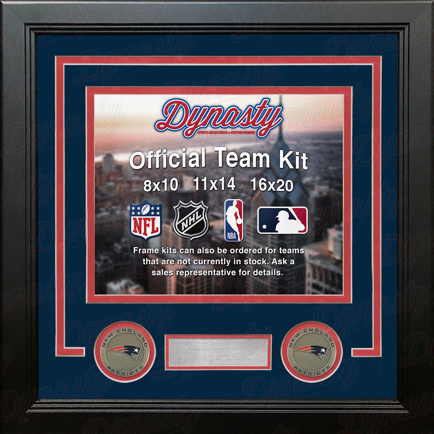 New England Patriots Custom NFL Football 8x10 Picture Frame Kit (Multiple Colors) - Sports Collectibles, Sports Memorabilia, Sports Fan Shop, Sports Gifts