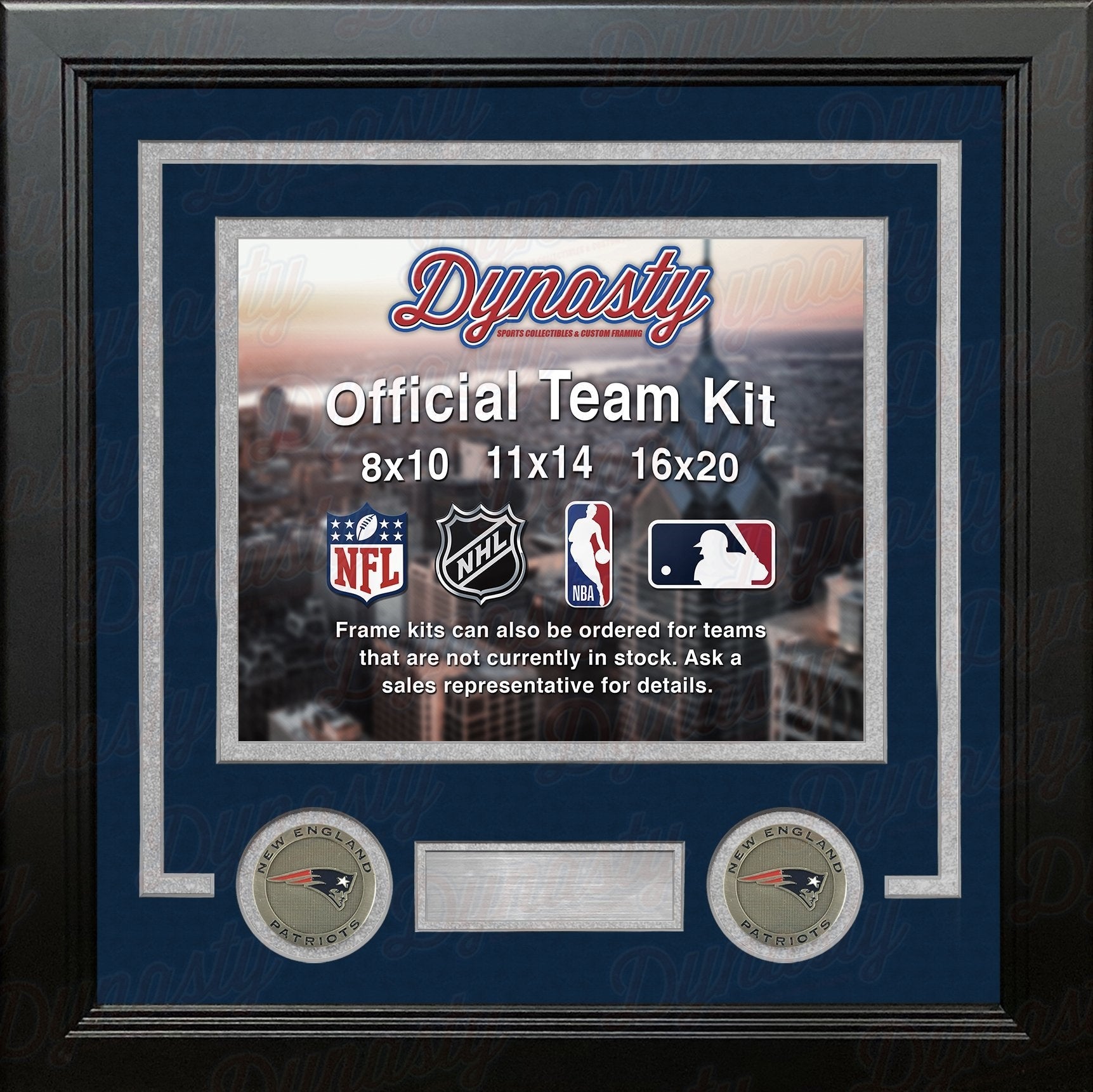 New England Patriots Custom NFL Football 8x10 Picture Frame Kit (Multiple Colors) - Sports Collectibles, Sports Memorabilia, Sports Fan Shop, Sports Gifts