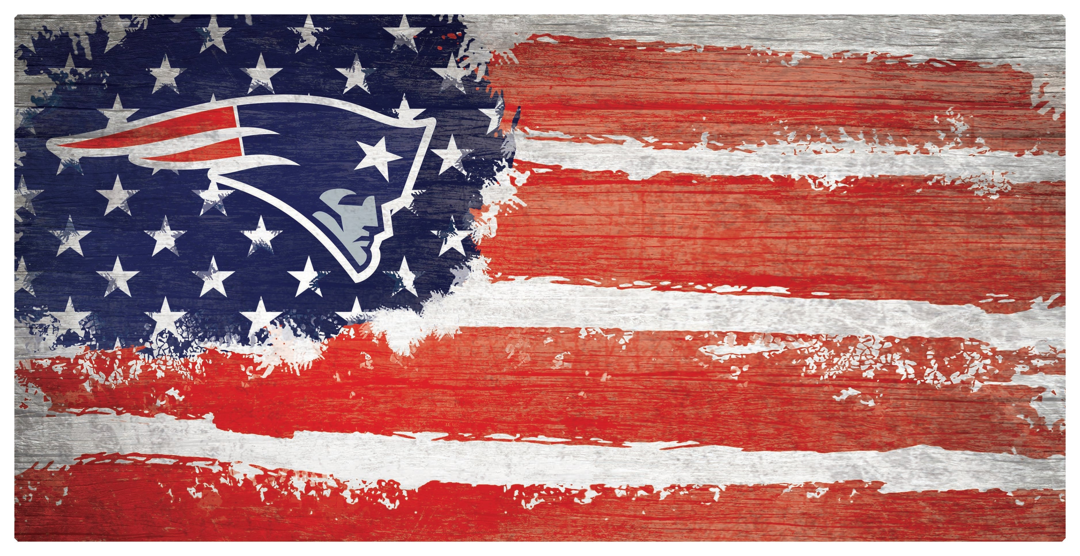 New England Patriots Team Flag Wooden Sign - Sports Collectibles, Sports Memorabilia, Sports Fan Shop, Sports Gifts
