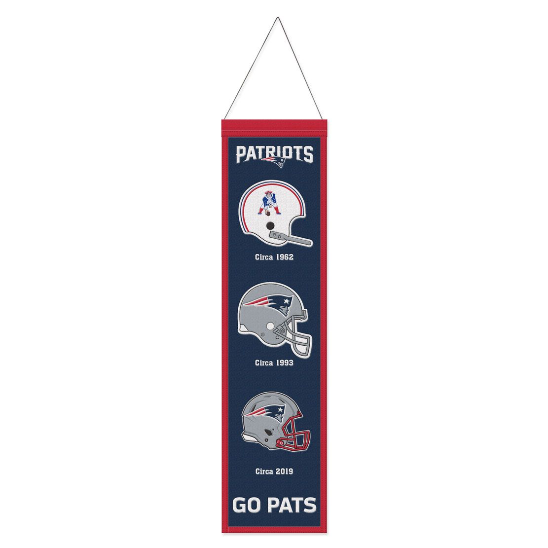 New England Patriots 8" x 32" Wool Banner - Sports Collectibles, Sports Memorabilia, Sports Fan Shop, Sports Gifts