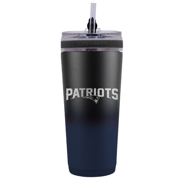 New England Patriots 26 oz Stainless Steel Ice Shaker Bottle - Sports Collectibles, Sports Memorabilia, Sports Fan Shop, Sports Gifts