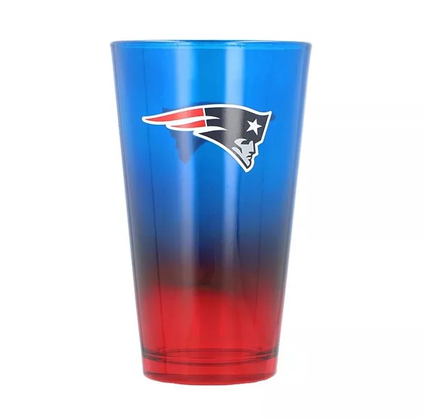 New England Patriots Ombre Pint Glass - Sports Collectibles, Sports Memorabilia, Sports Fan Shop, Sports Gifts