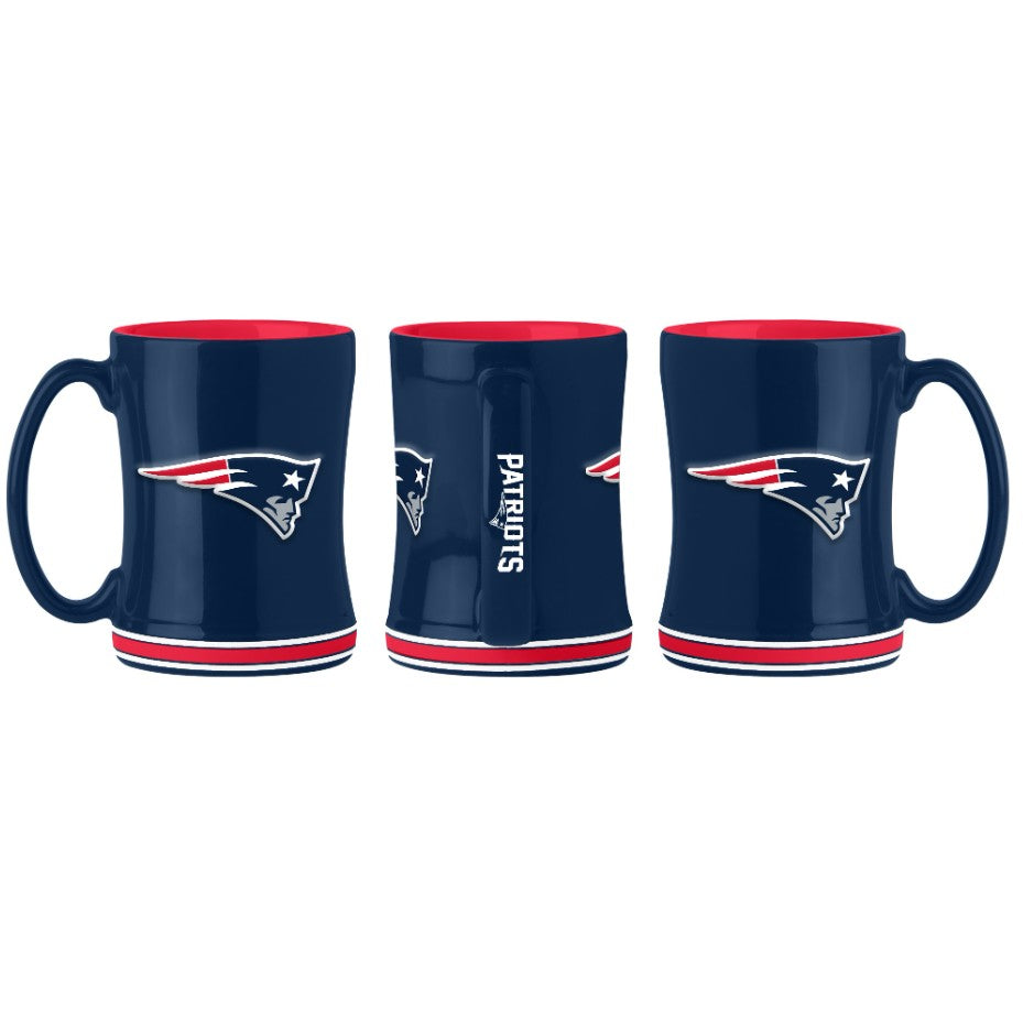 New England Patriots Logo Relief Coffee Mug - Sports Collectibles, Sports Memorabilia, Sports Fan Shop, Sports Gifts