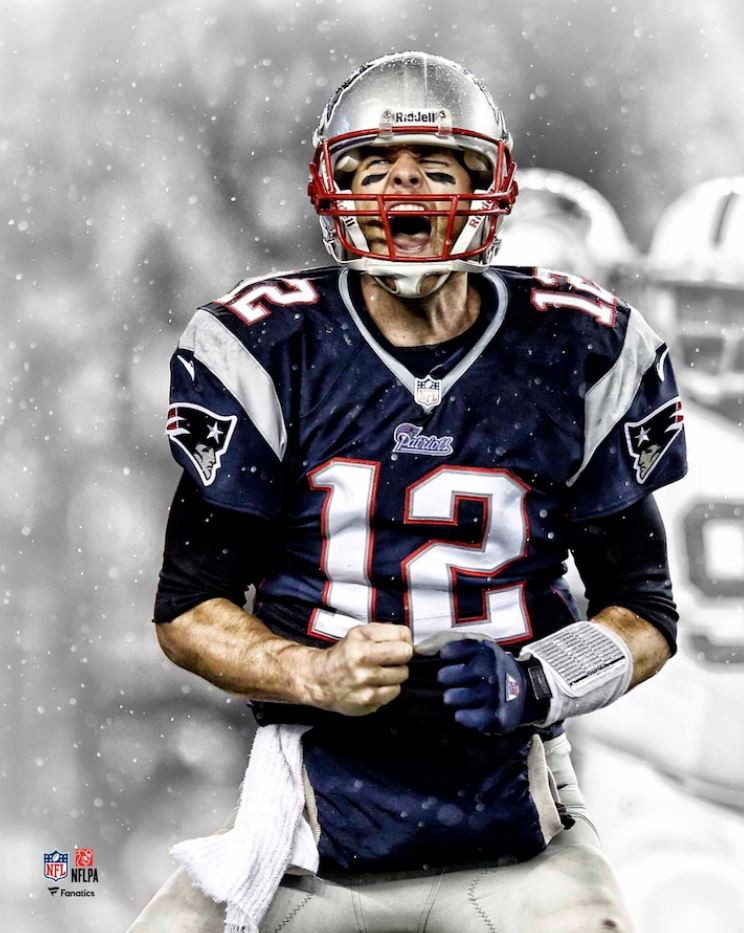 Tom Brady Scream Spotlight New England Patriots 8" x 10" Football Photo - Sports Collectibles, Sports Memorabilia, Sports Fan Shop, Sports Gifts