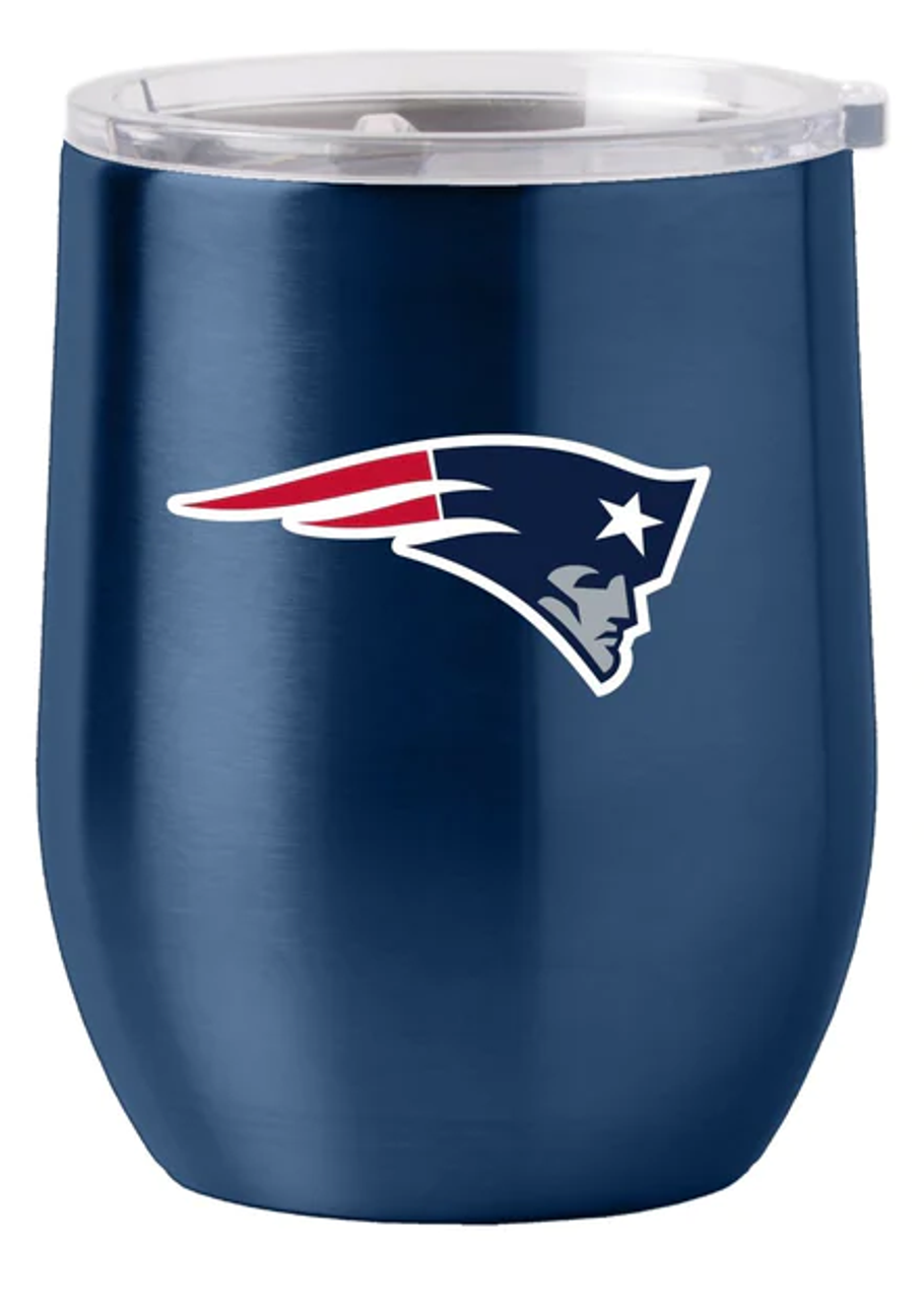 New England Patriots Travel Tumbler 16oz Stainless Steel Curved - Sports Collectibles, Sports Memorabilia, Sports Fan Shop, Sports Gifts